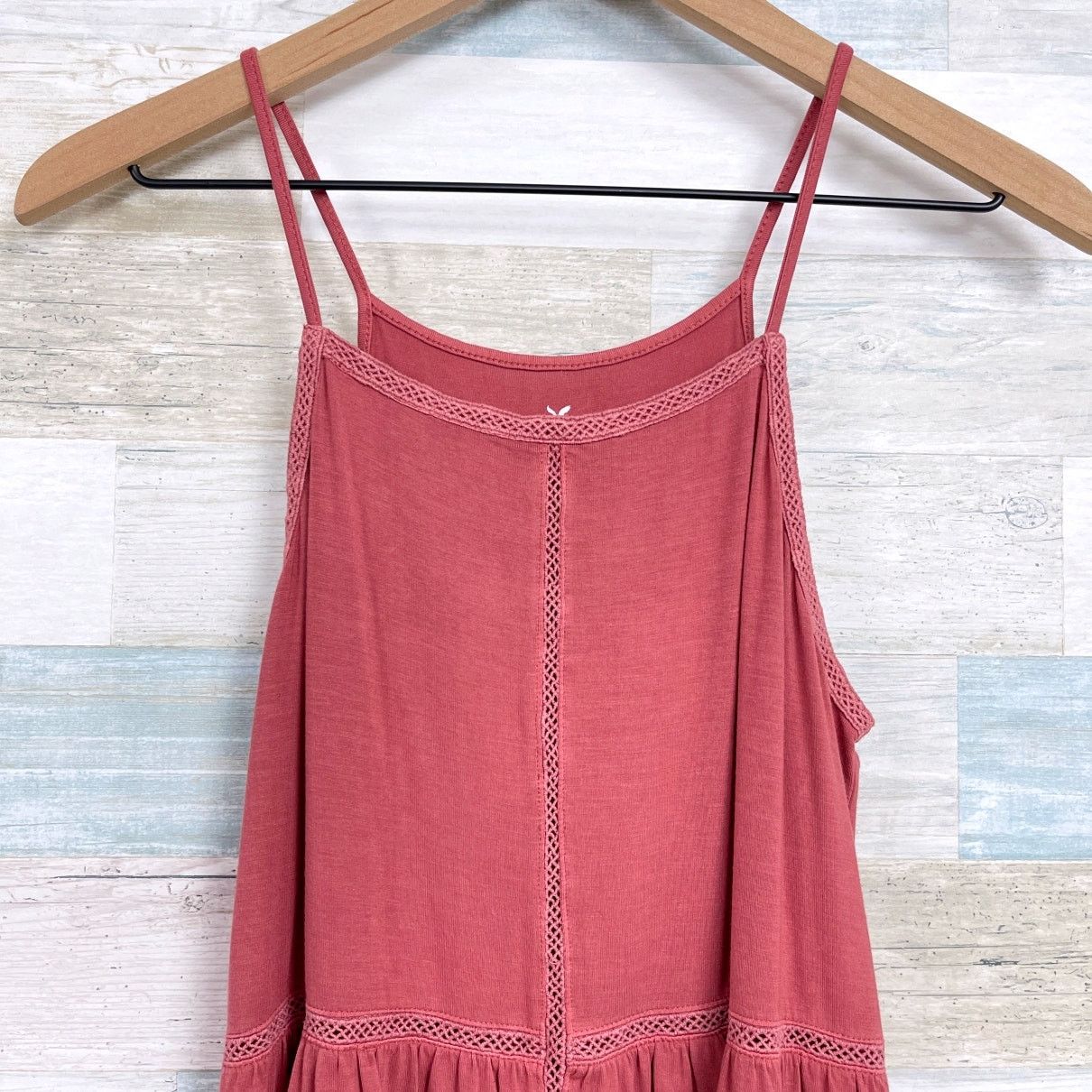 American Eagle Outfitters American Eagle Soft & Sexy Lattice Trim Tank Pink Womens XS Size XS / US 0-2 / IT 36-38 - 2 Thumbnail