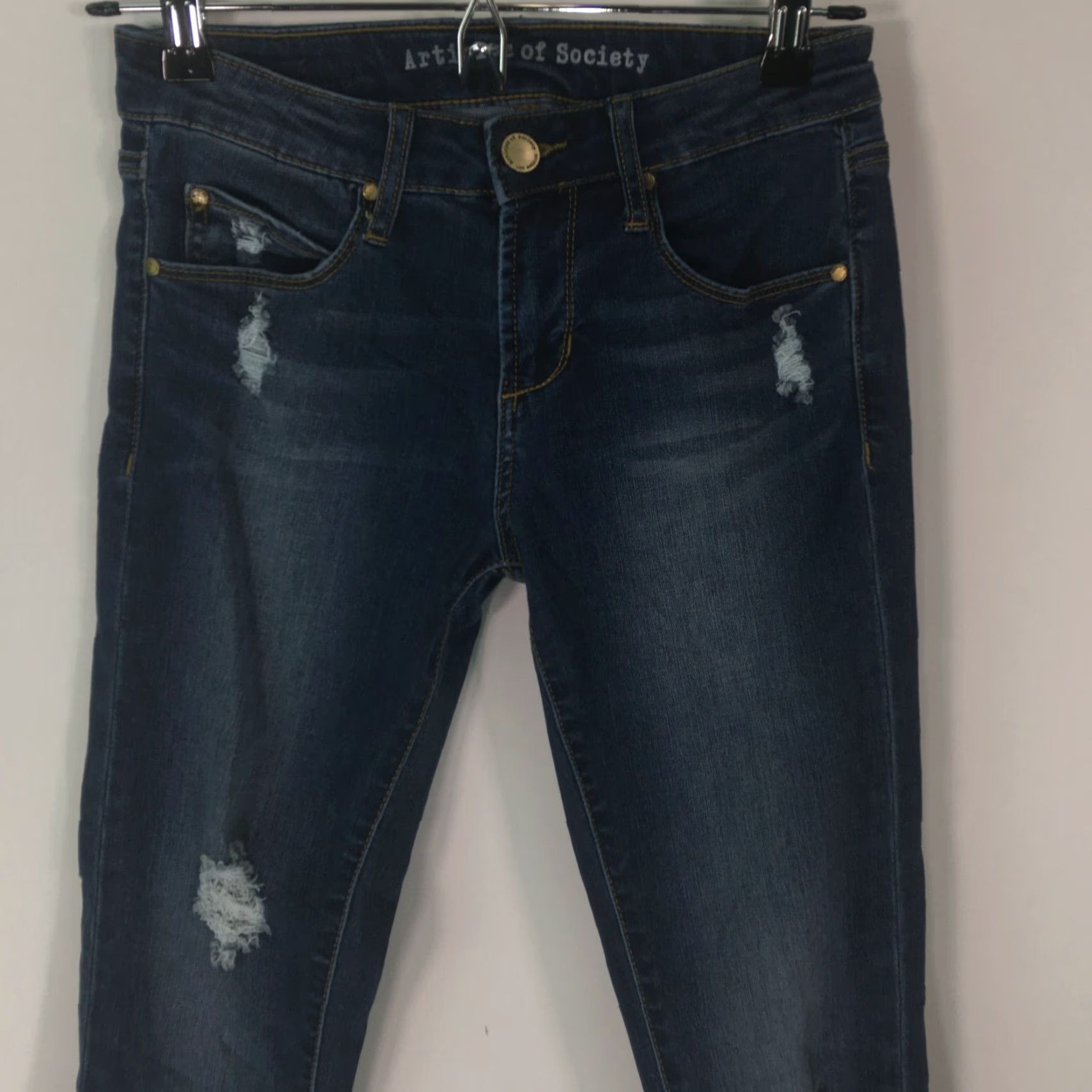 Vintage Articles Of Society Jeans Skinny Blue Denim Casual Stretch Size 24 Womens Size 42" / US 20 - 6 Thumbnail