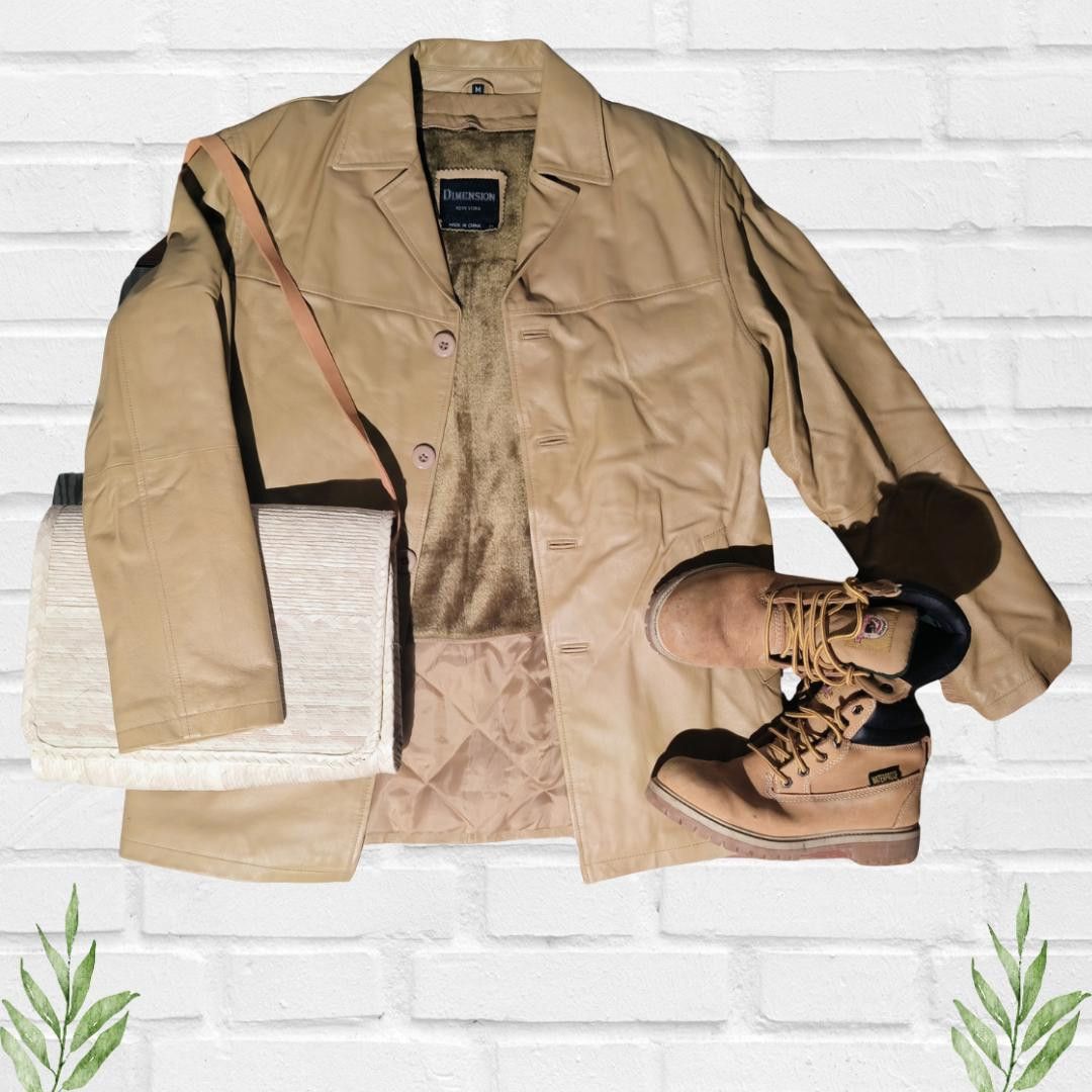 Other Dimension New York Men's Tan Leather Vintage Jacket Size M Size US M / EU 48-50 / 2 - 2 Thumbnail