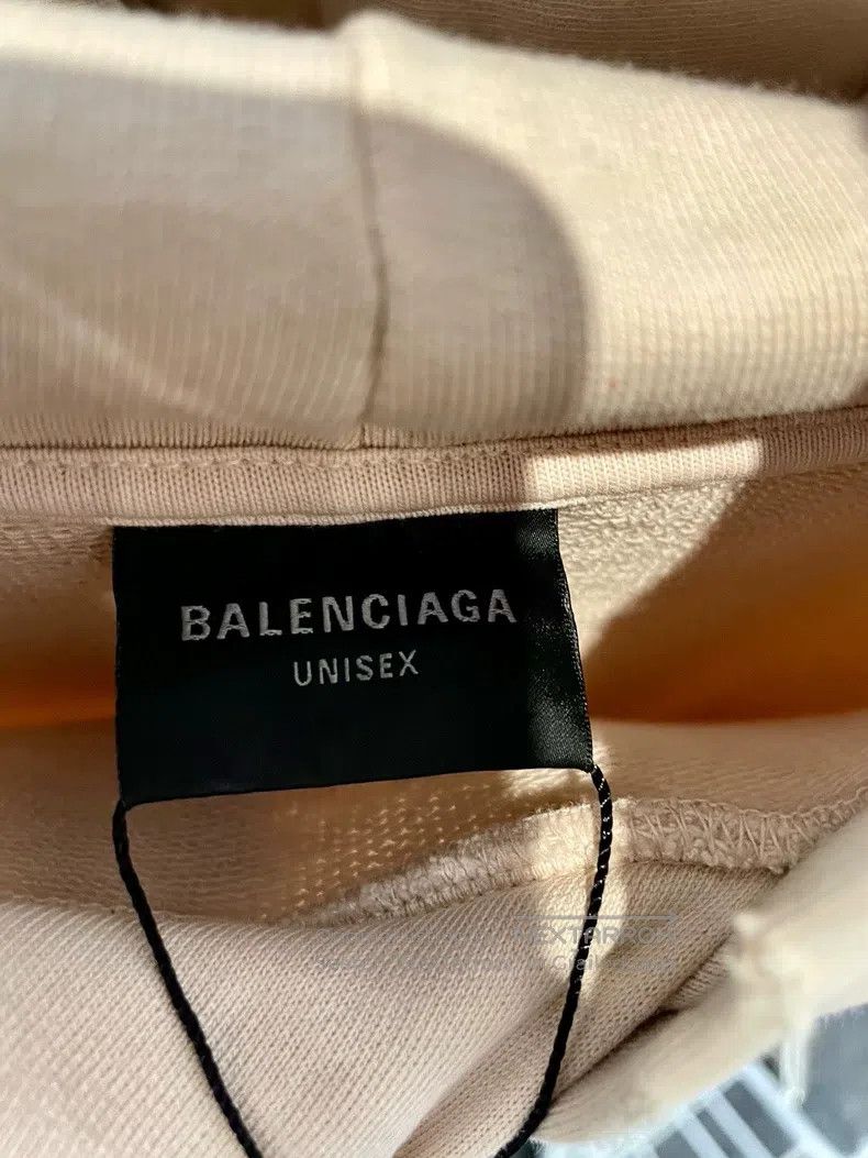 Balenciaga Balenciaga Letter Hooded Loose Long Sleeve Beige Sweatshir Size US M / EU 48-50 / 2 - 5 Thumbnail