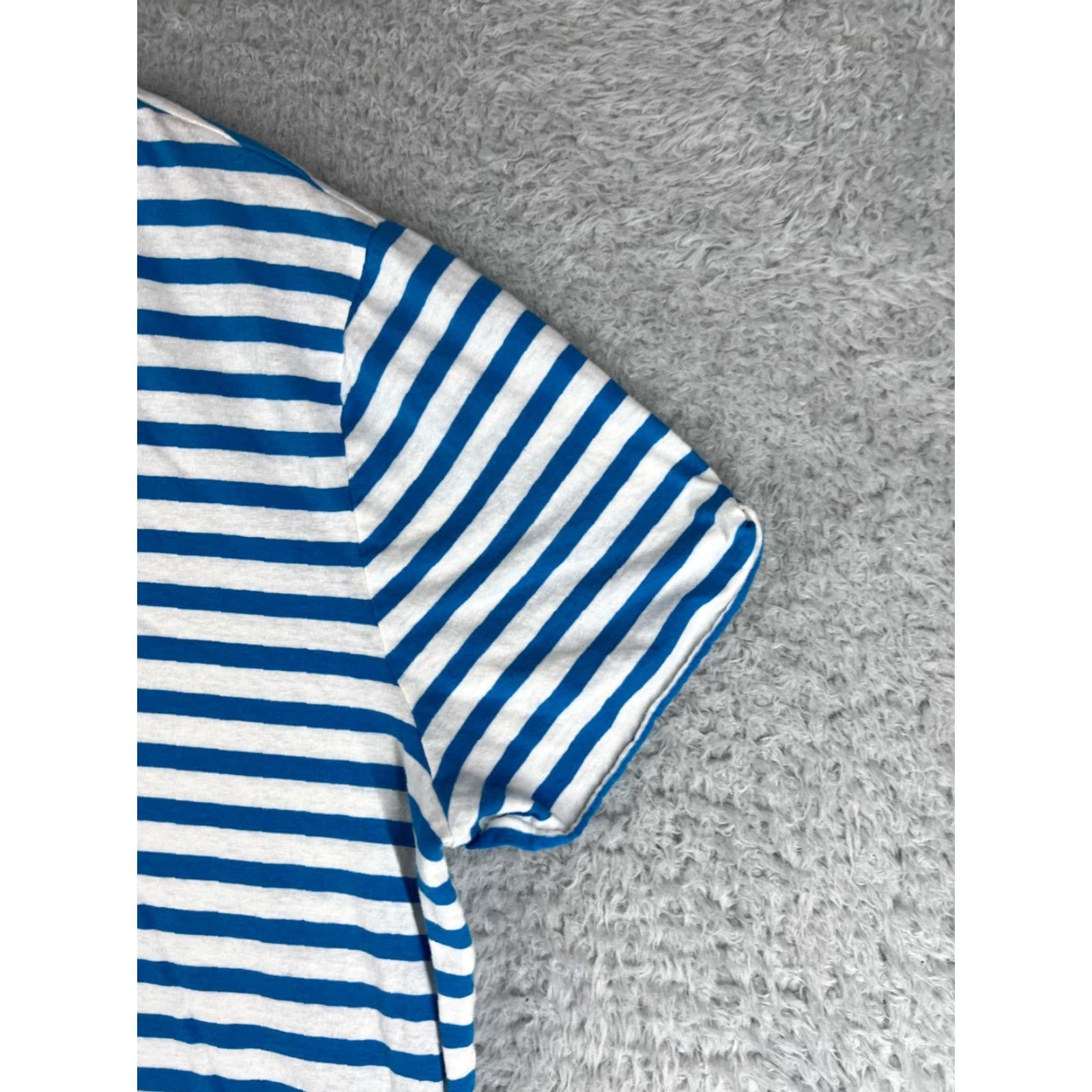 Karl Lagerfeld Karl Lagerfeld Paris Womens Blouse XL Linen Blend Striped White Blue V-Neck Casual Shirt Womens Size XL / US 12-14 / IT 48-50 - 3 Thumbnail