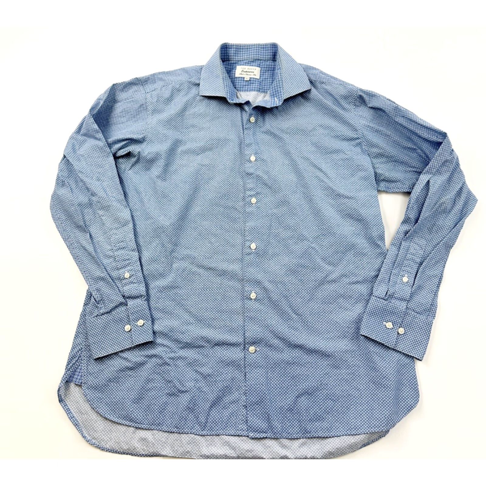 Ted Baker Ted Baker Dress Shirt Men 16.5 Blue Long Sleeve Endurance Classic Fit Shirt Size US XL / EU 56 / 4 - 2 Thumbnail