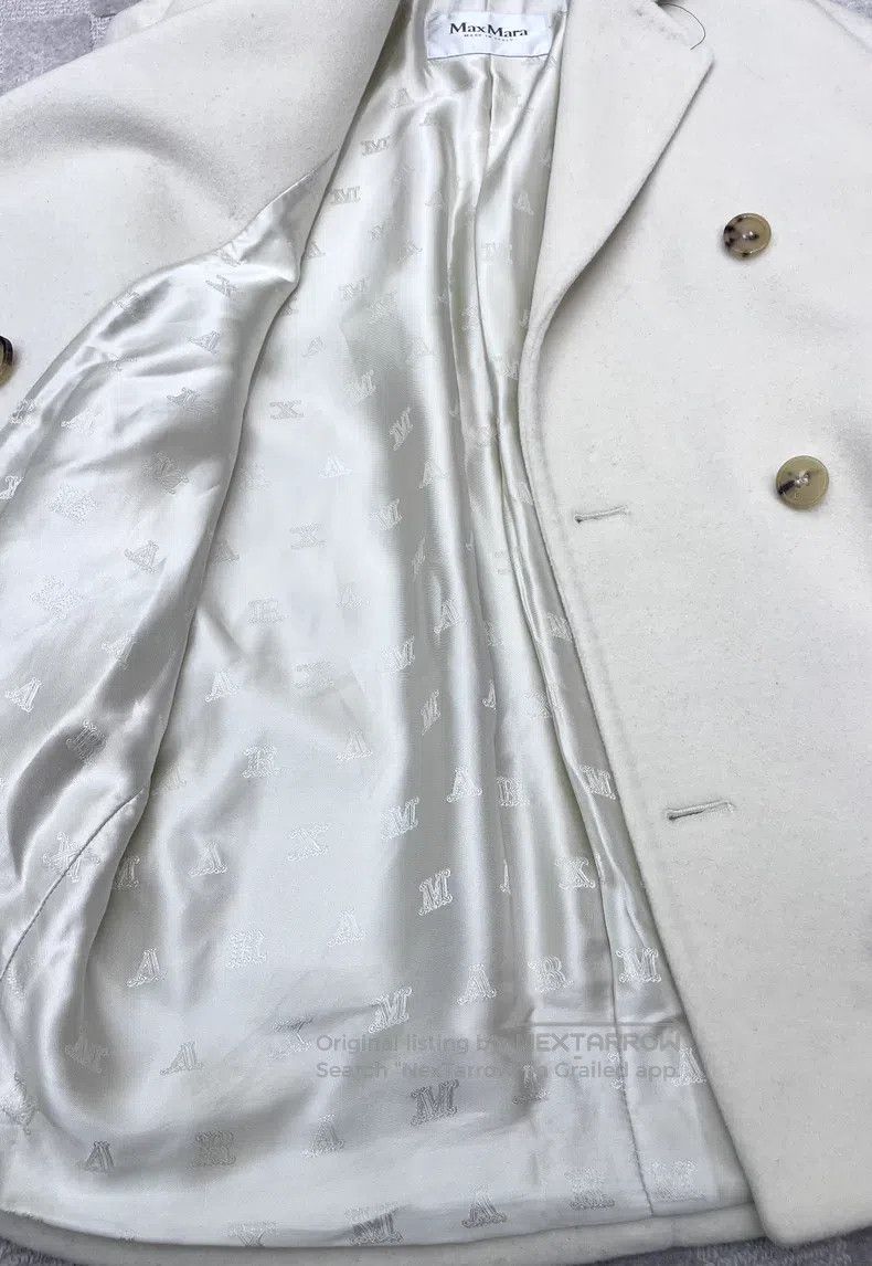 Max Mara Max Mara Beige Double-breasted Wool Overcoat Size 4XL / US 24-26 - 5 Thumbnail