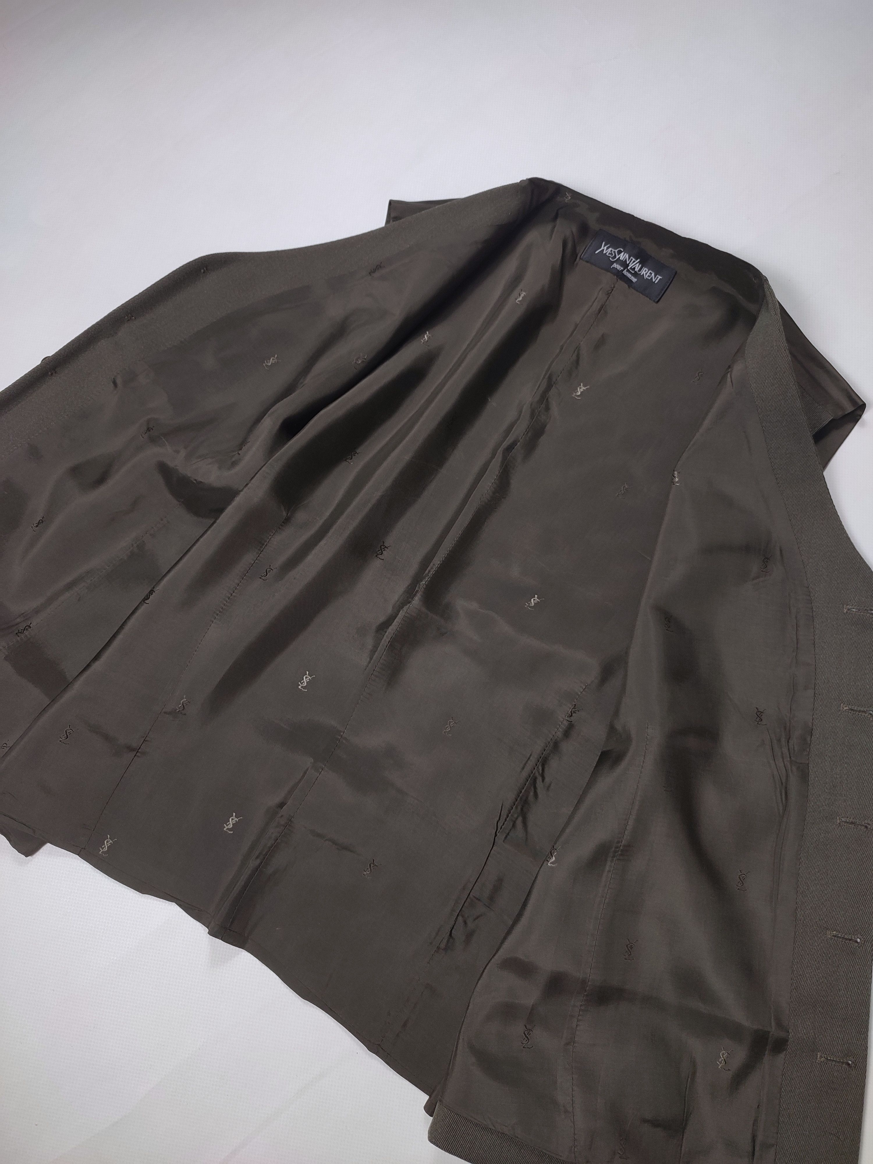 Vintage YSL khaki wool suit vest Size 38R - 8 Thumbnail