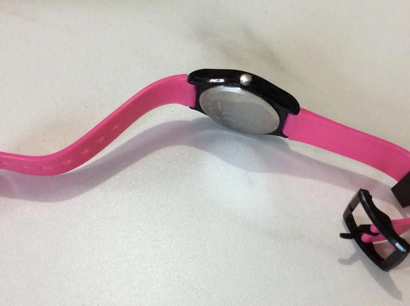 Designer identity black dial pink plastic strap watch Size ONE SIZE - 5 Thumbnail