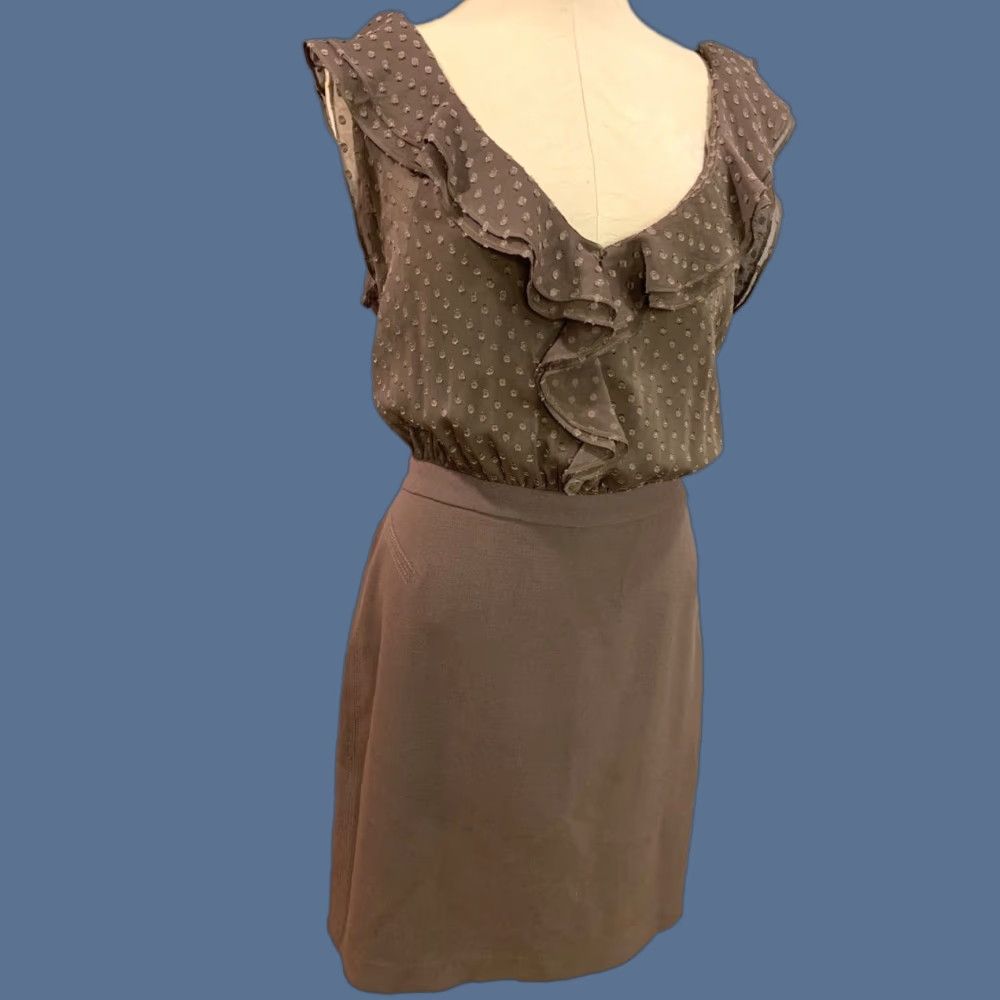 Loft VINTAGE LOFT Dress Brown Sleeveless Bodice Size 12 Women Knee Length Bodice Dress LOFT Brown Sleeveless Bodice 12 Women Size XL / US 12-14 / IT 48-50 - 1 Thumbnail