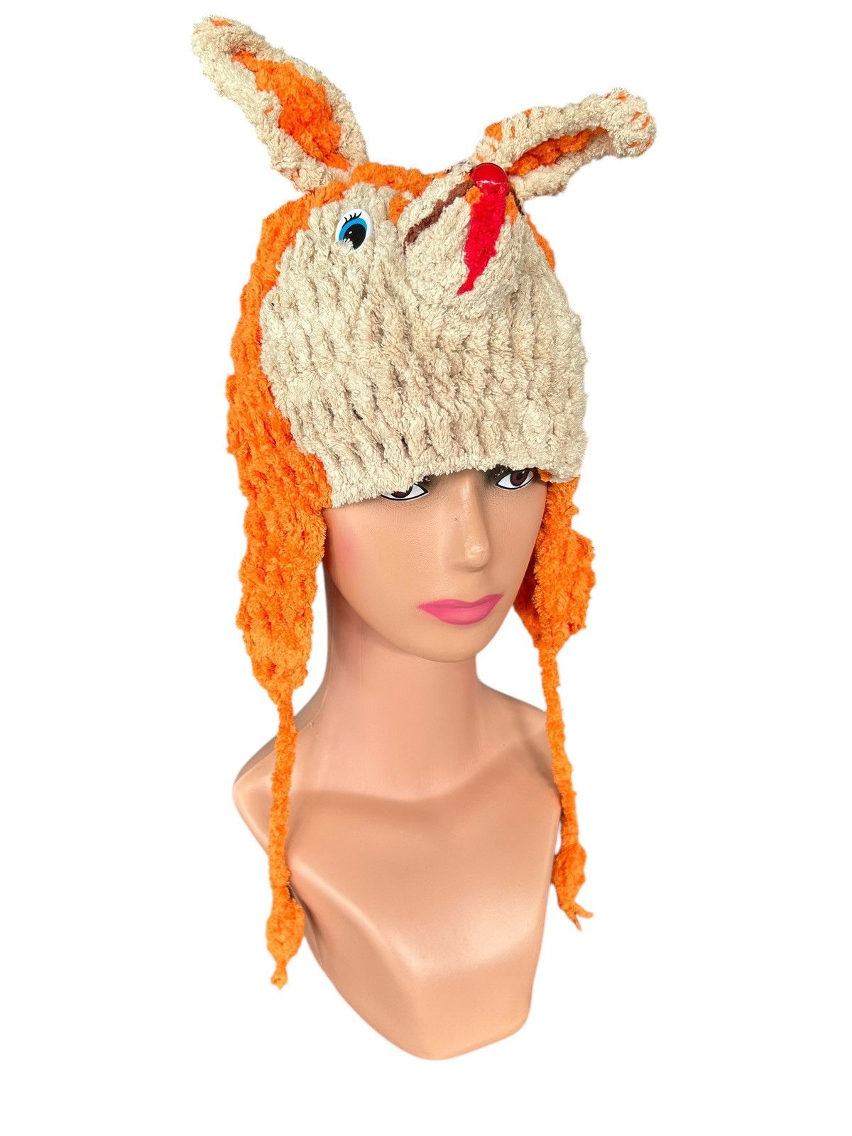 Japanese Brand × Kapital × Vintage Rare Crochet Knitted Bunny Beanie Hats Size ONE SIZE - 2 Thumbnail