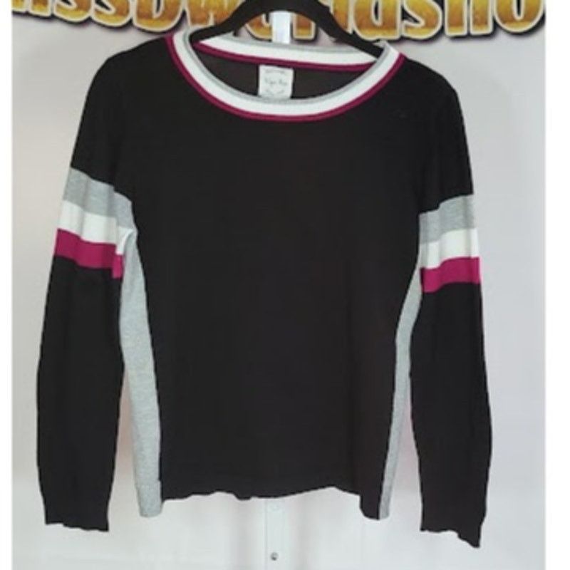 Other Hippie Rose Black Sweater PinkWhite Stripes Size L Size L / US 10 / IT 46 - 1 Thumbnail
