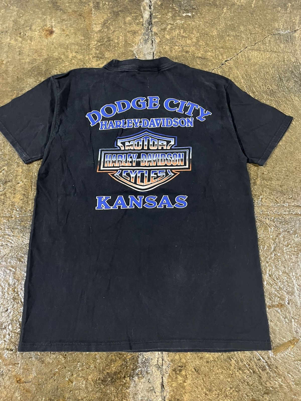 Harley Davidson × Vintage Crazy Vintage 90s Harley Davidson Flames Grunge Biker Tee Size US L / EU 52-54 / 3 - 6 Thumbnail