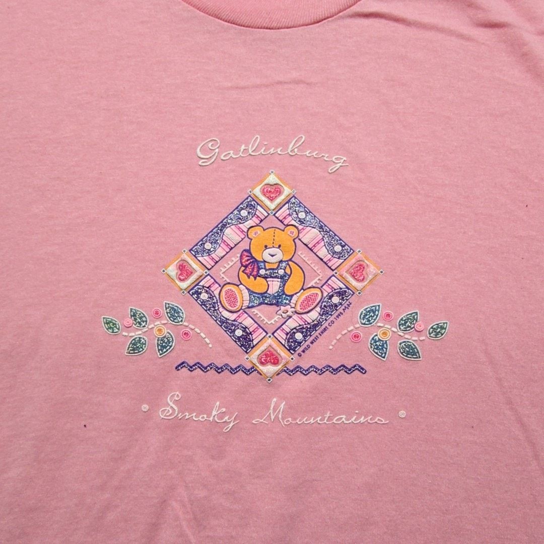 Jerzees Vintage Gatlinburg Teddy Bear Smoky Mountains Pink XL Tee Size US XL / EU 56 / 4 - 2 Thumbnail