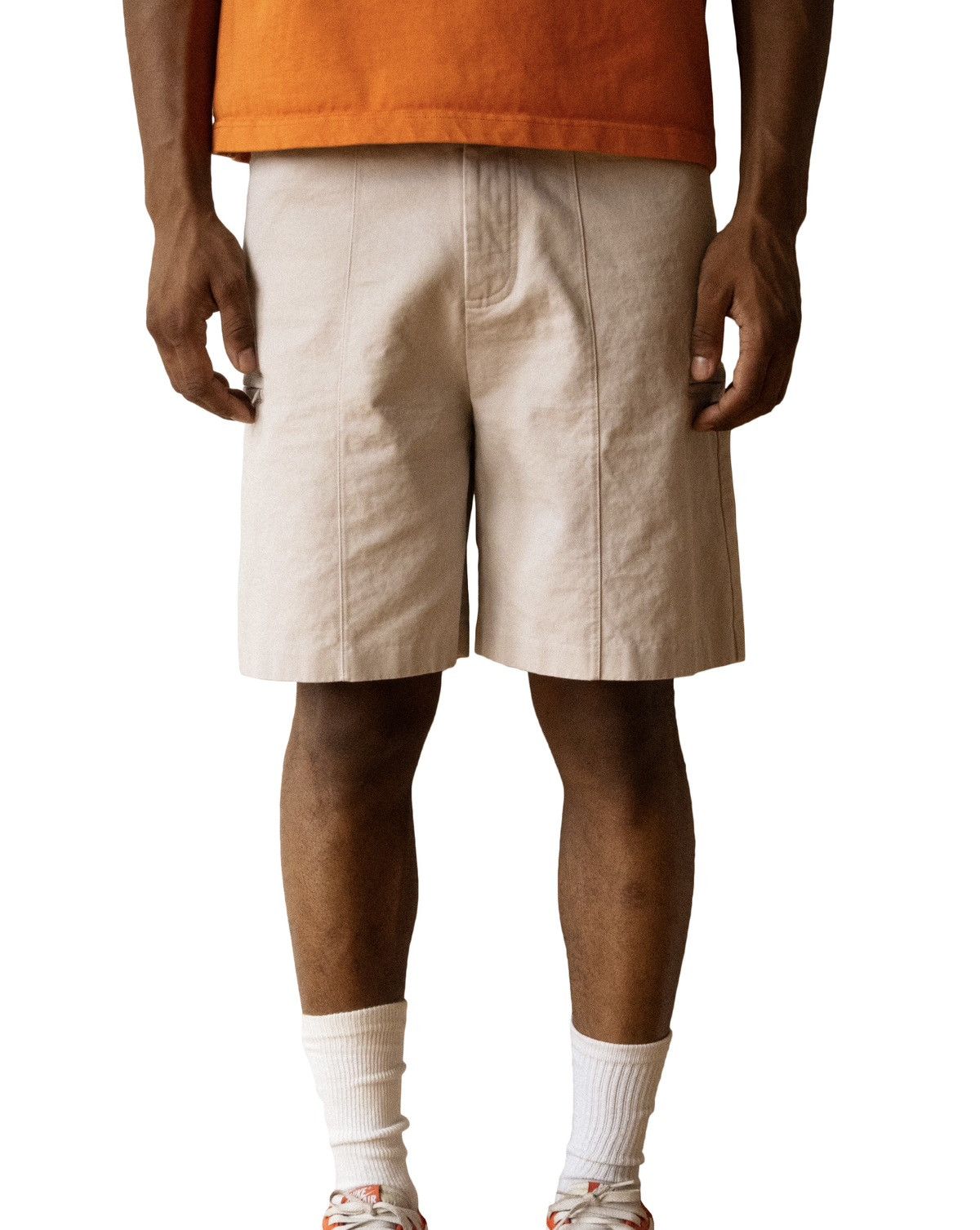 Other Beige Adjustable Soft Cotton Twill Shorts Size US 32 / EU 48 - 2 Thumbnail