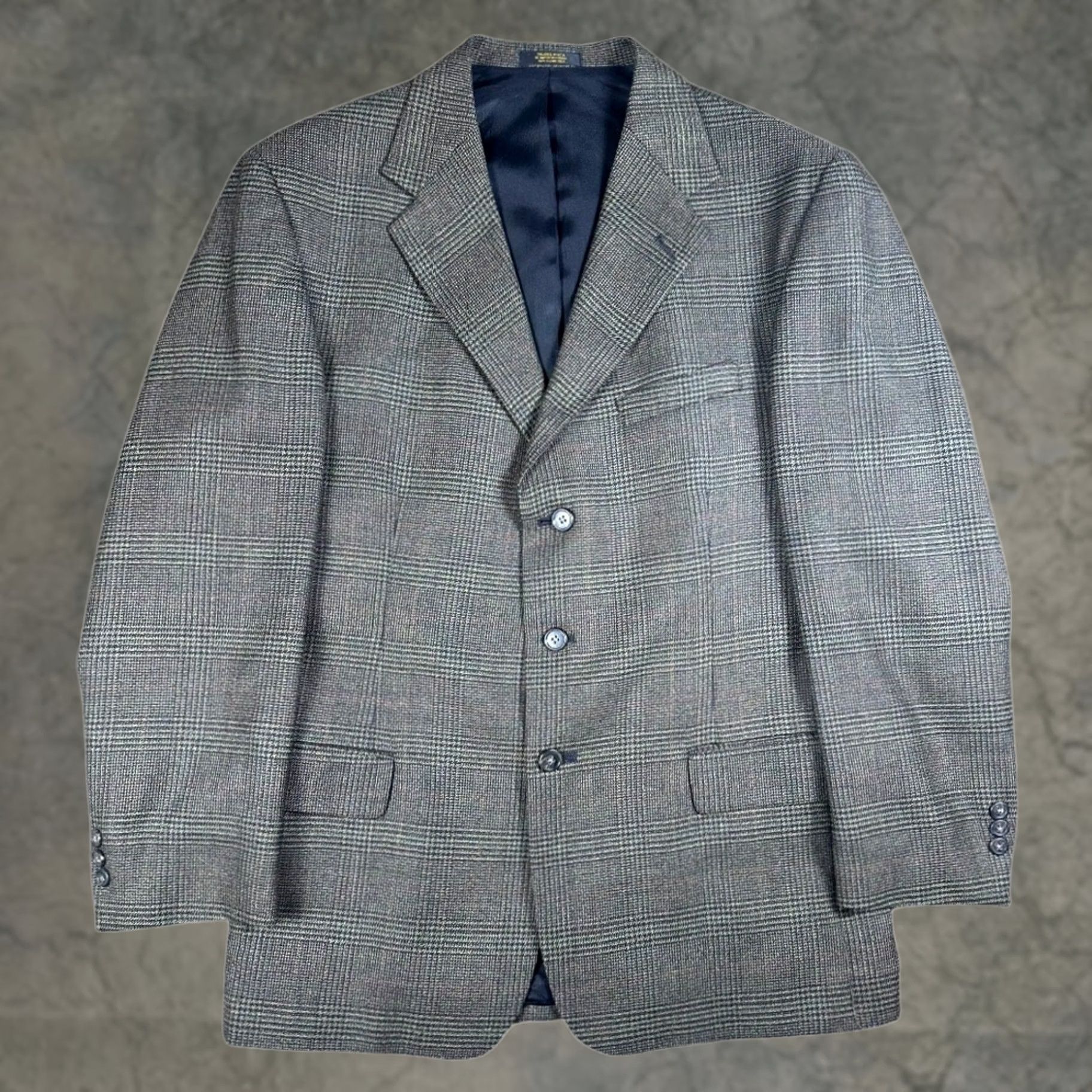 Hunter Jonathan Hunter Blazer Mens 42R Grey Brown Glen Plaid Sport Coat USA Tailored Size 42R - 1 Thumbnail