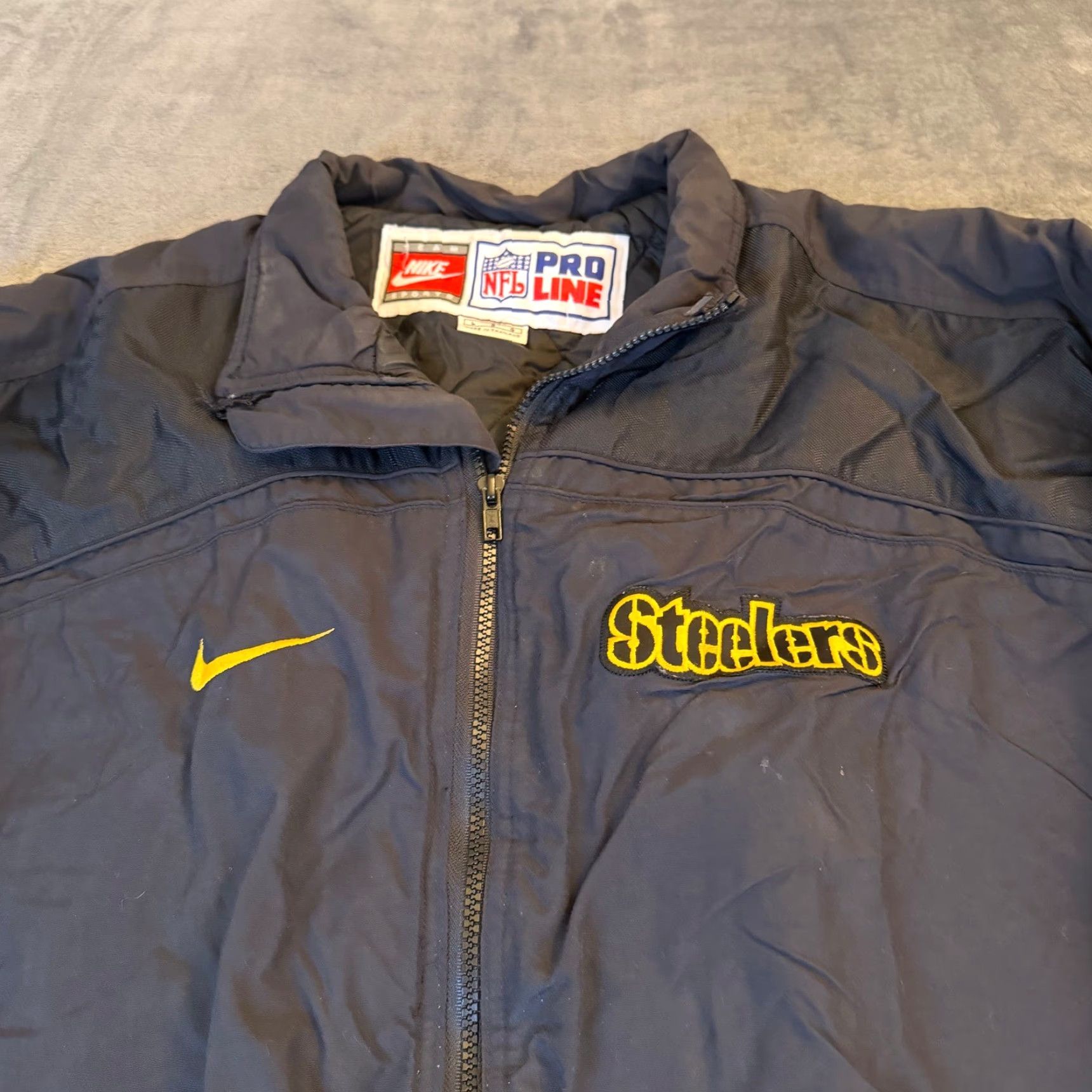Nike VINTAGE Nike Pittsburgh Steelers NFL Pro Line Full Zip Jacket Men's Large Black Size US L / EU 52-54 / 3 - 3 Thumbnail