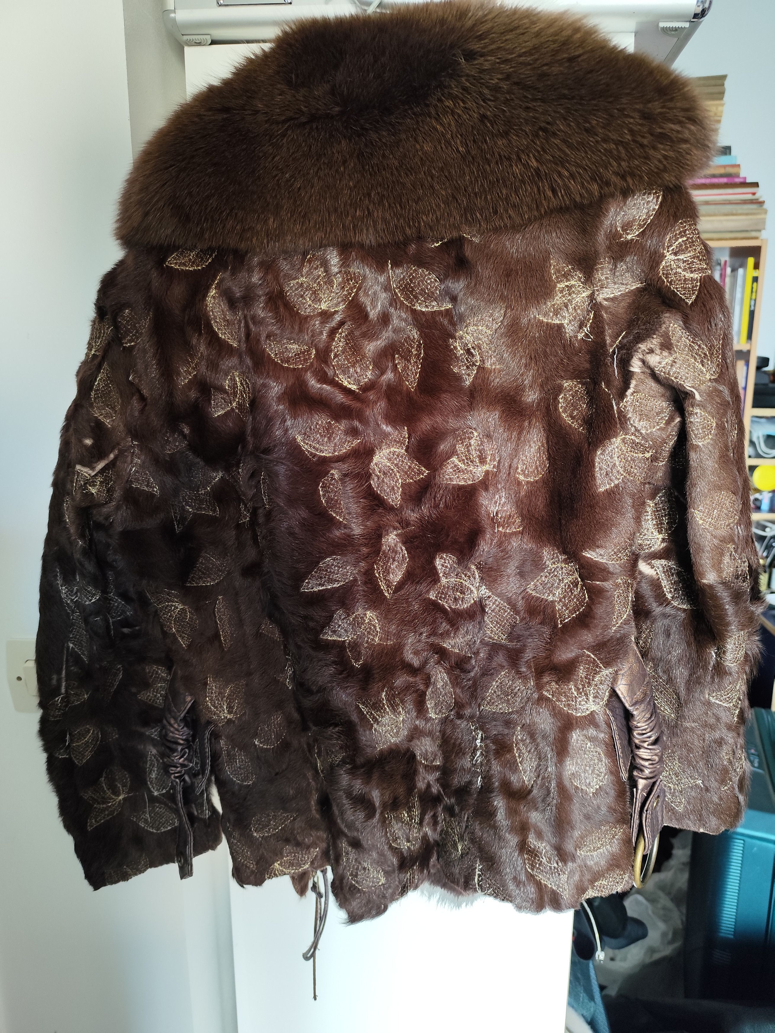 Other Beige fur jacket embroidered Size M / US 6-8 / IT 42-44 - 3 Thumbnail
