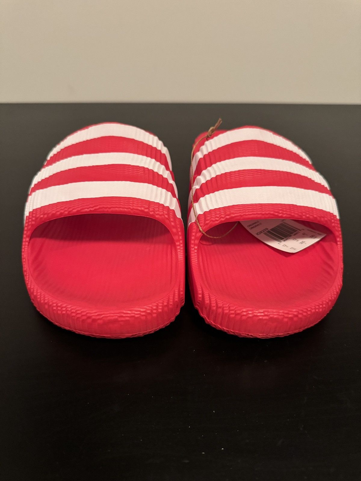 Adidas ADIDAS ADILETTE 22 SLIDES BETTER SCARLET CLOUD WHITE Size US 12 / EU 45 - 3 Thumbnail