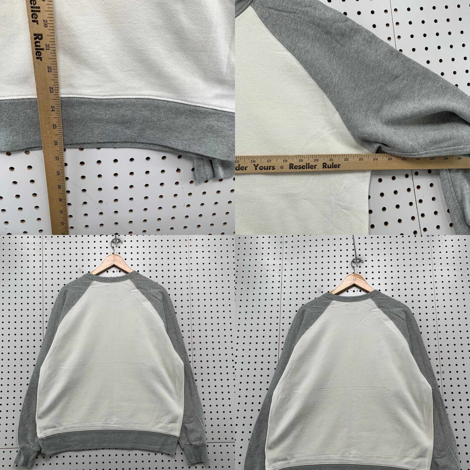 J.Crew J.CREW Fleece Crewneck Sweatshirt Mens L White Gray Retro Fleece Sweatshirt Mens Large White Gray Retro Fleece Size US L / EU 52-54 / 3 - 8 Thumbnail