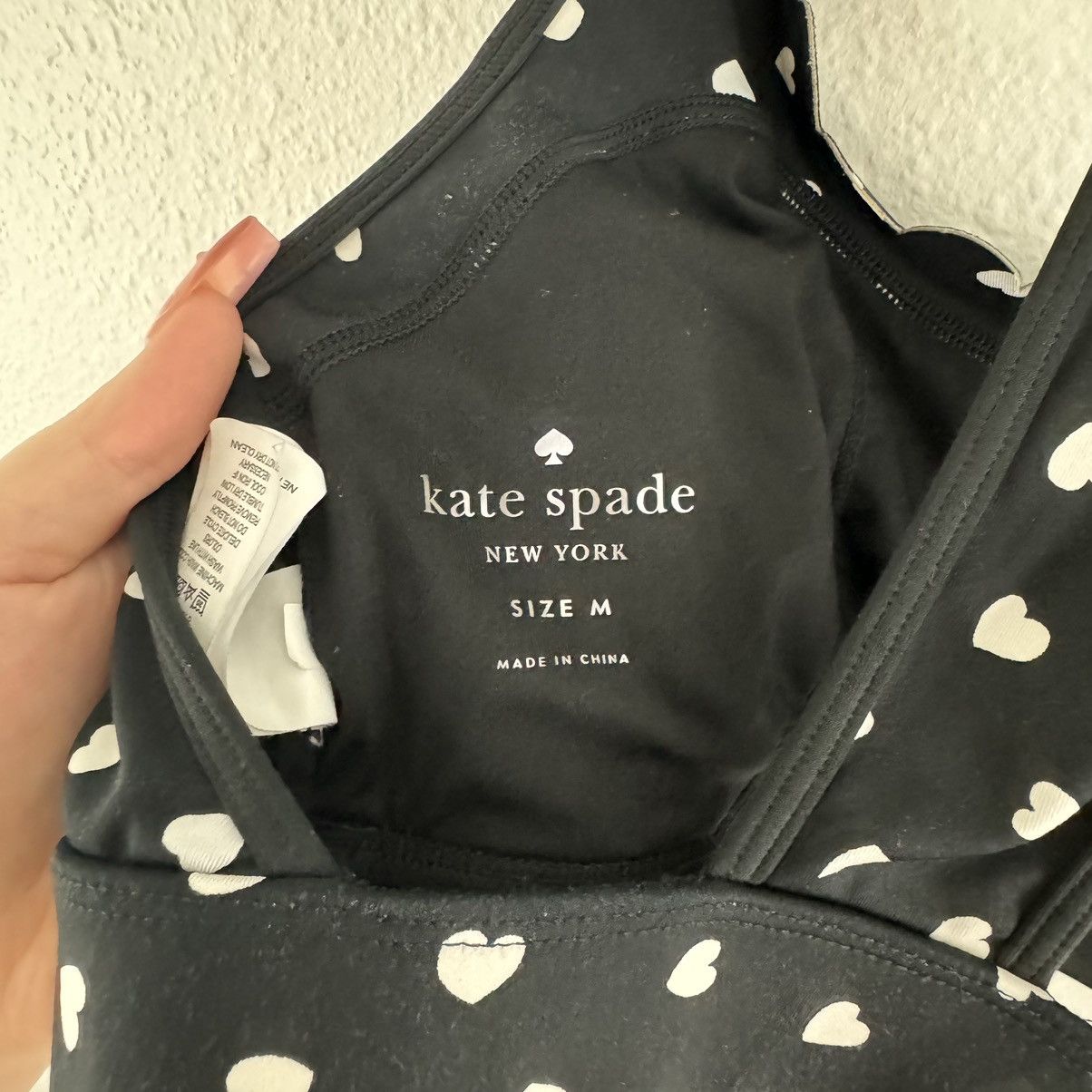 Kate Spade KATE SPADE Black White Polka Heartbeat Scallop Sports Bra Size M / US 6-8 / IT 42-44 - 10 Thumbnail