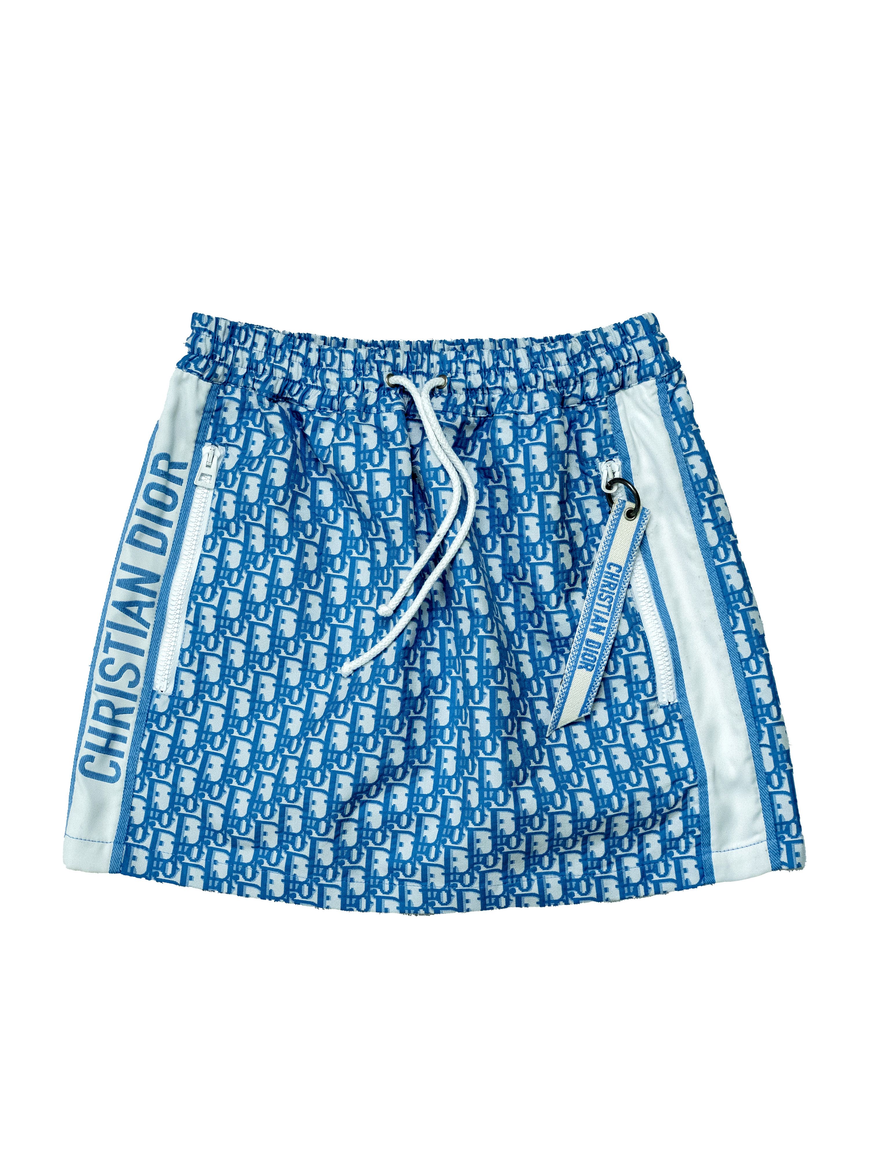 Dior Christian Dior Blue And White Oblique Short Skirt Size 24" / US 00 / IT 34 - 1 Thumbnail