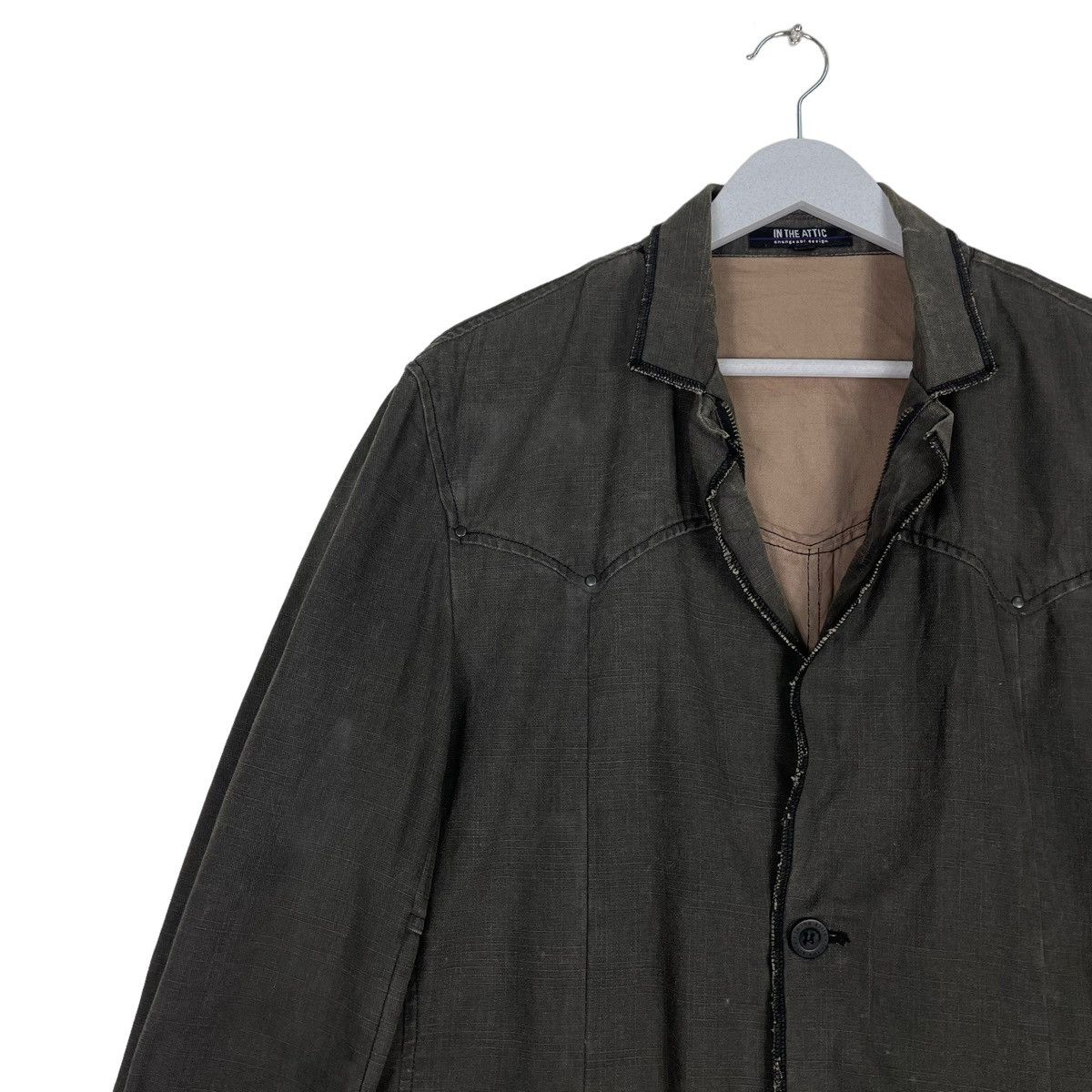 In The Attic × Japanese Brand × Tornado Mart 💥IN THE ATTIC BUTTON CHORE DYED GREY JACKET Size US L / EU 52-54 / 3 - 7 Thumbnail
