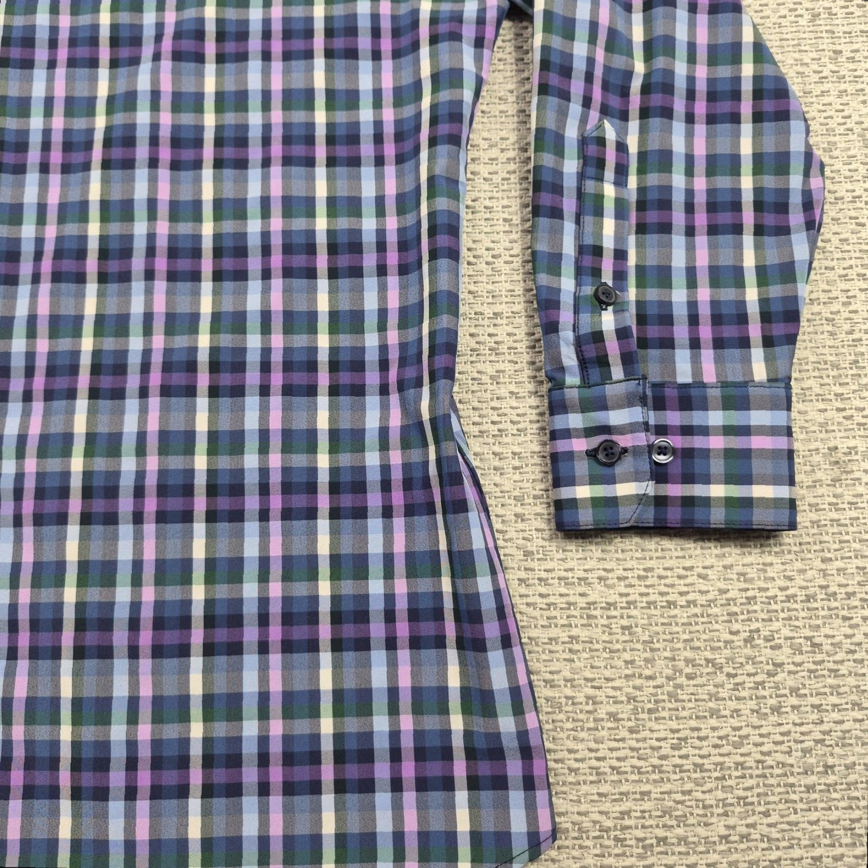 Mizzen+Main Mizzen+Main Leeward Shirt Mens XL Button Up Plaid Trim Fit Stretch Dress Shirt Size 46R - 2 Thumbnail