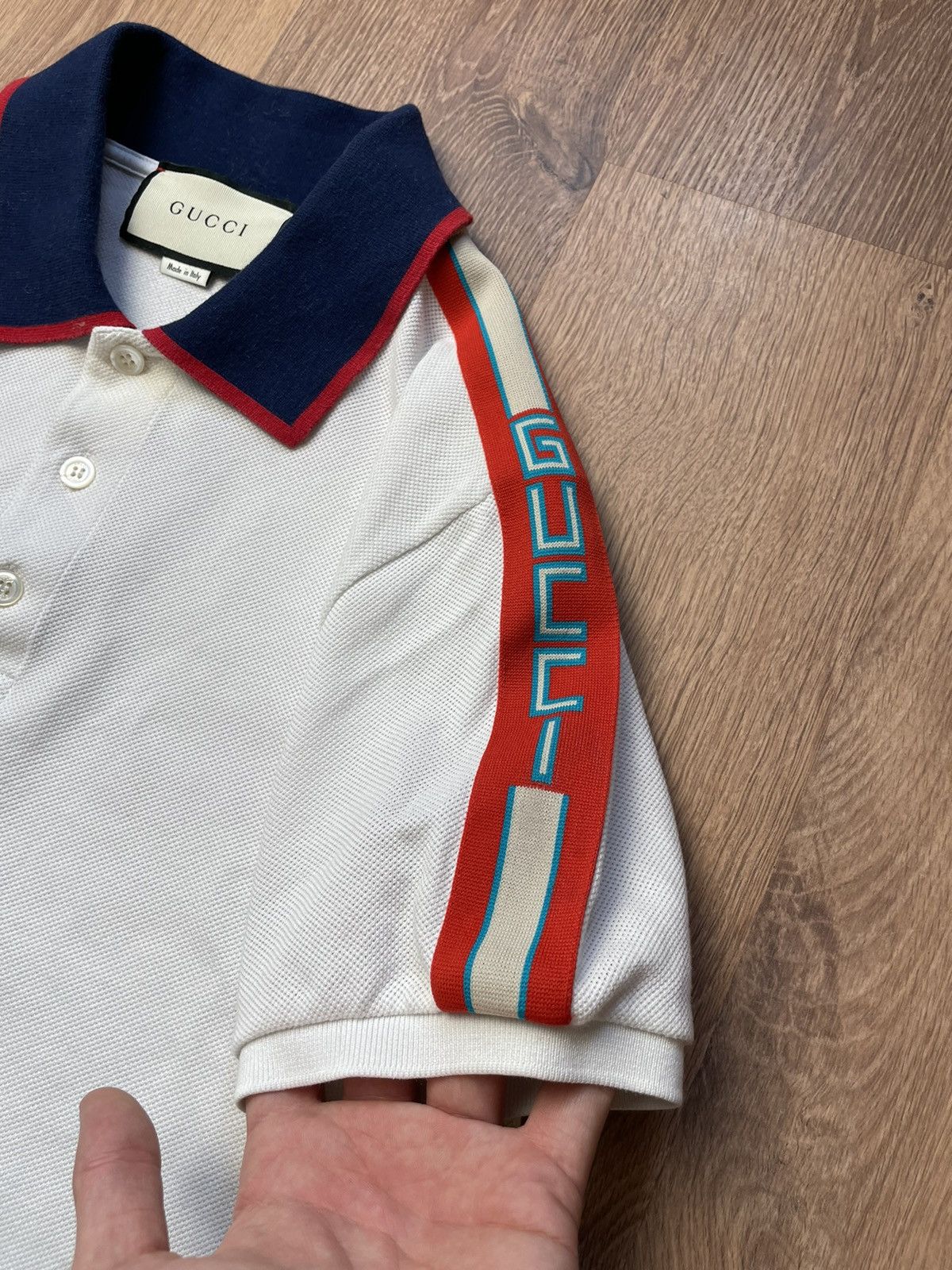 Gucci Gucci Side Stripe Logo Pique Polo Size US M / EU 48-50 / 2 - 2 Thumbnail