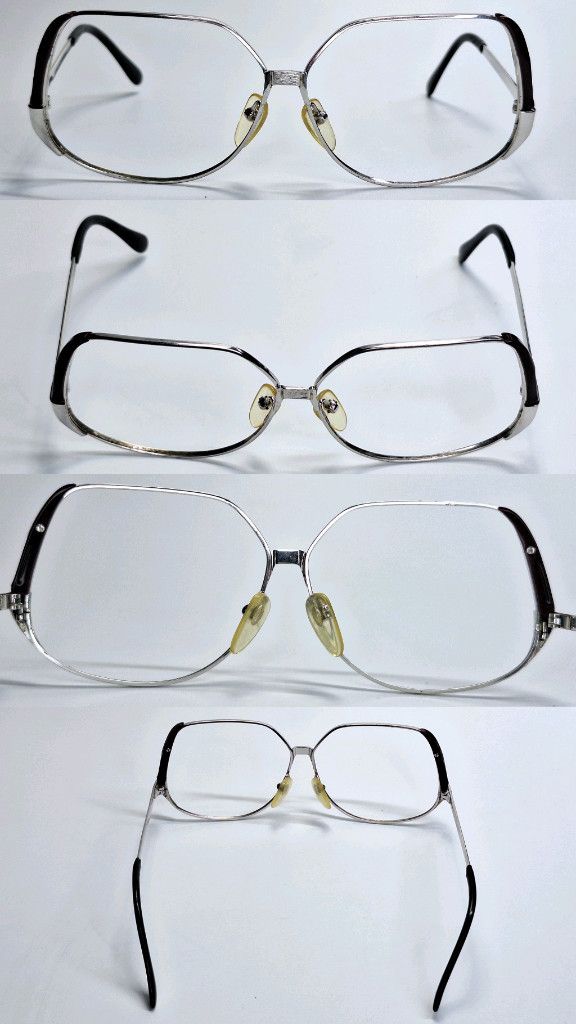 Other 80s Japan Vintage VISTA 6032 Split Browline Glasses Frame Size ONE SIZE - 5 Thumbnail