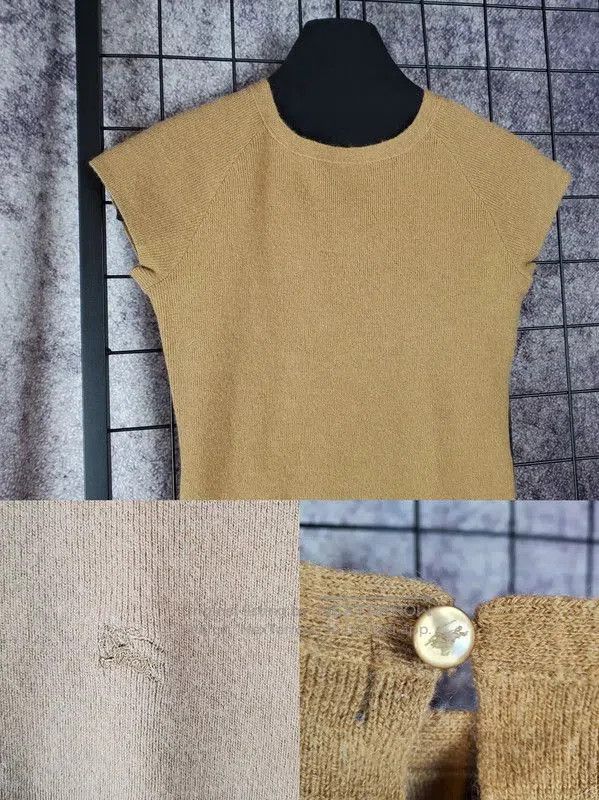 Other Burberry Camel Wool Knit Short Sleeve Top. Size M / US 6-8 / IT 42-44 - 5 Thumbnail