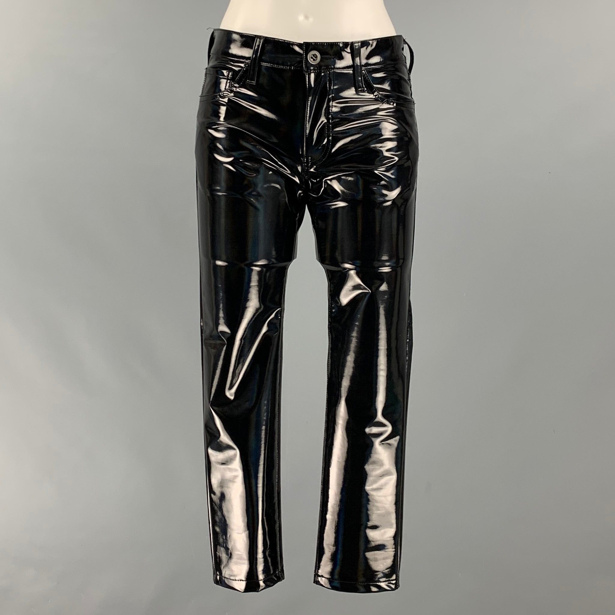 image of Junya Watanabe Black Polyester Solid Jean Cut Casual Pants, Women's (Size 26)