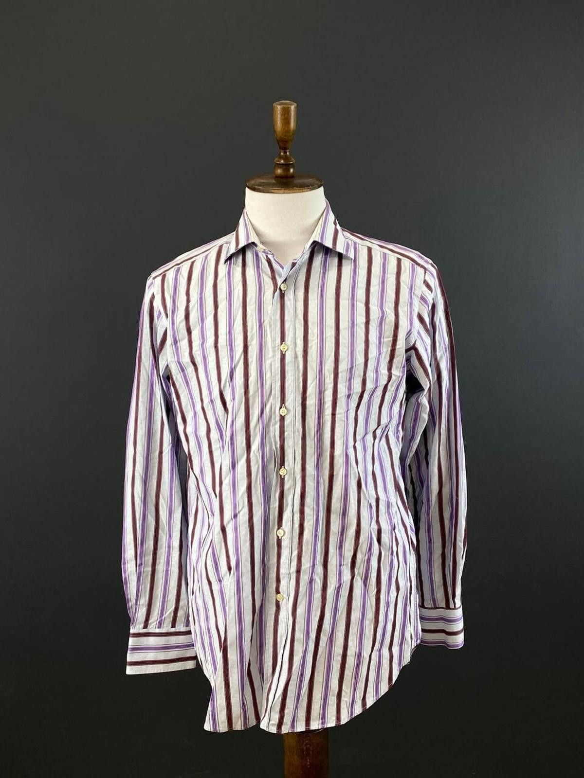 Etro Etro Milano White Stripe Button Down Shirt Size 41 Size US M / EU 48-50 / 2 - 2 Thumbnail