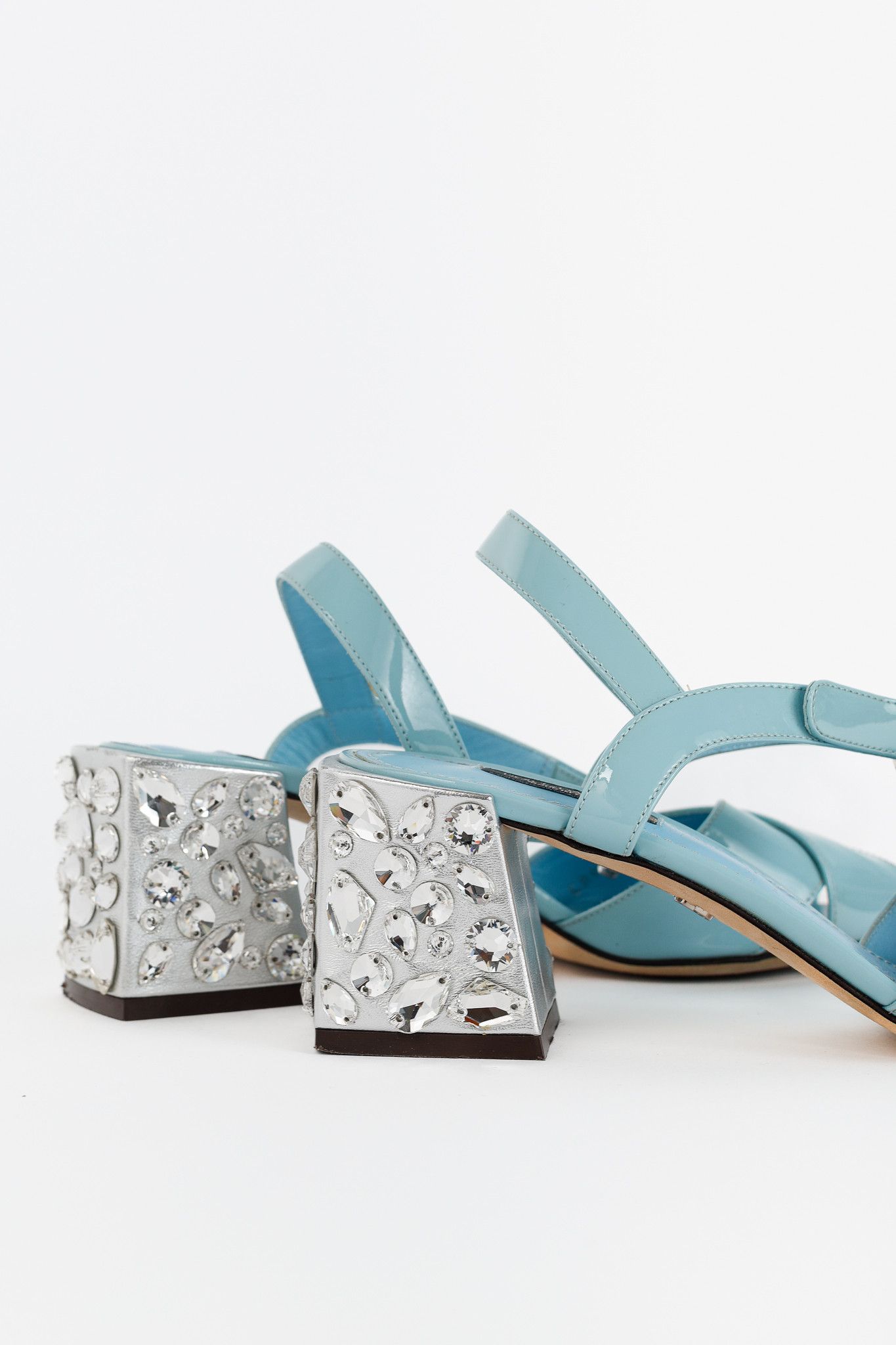 Dolce & Gabbana Dolce & Gabbana SS18 Patent-Leather Embellished-Heel Sandals Size US 7.5 / IT 37.5 - 8 Thumbnail