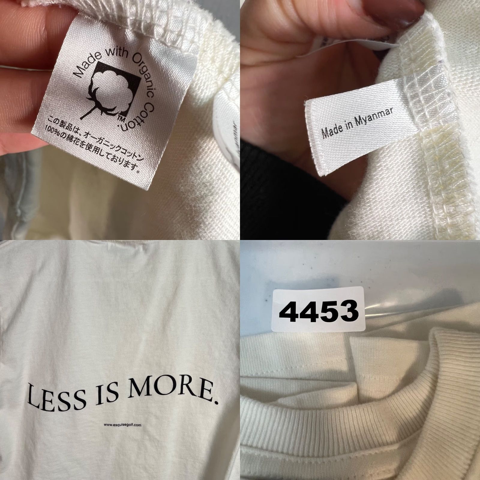 Vintage Esquise Mens T-Shirt White Organic Cotton Logo Crew Neck Short Sleeve 2020s Regular Size M Men Size US M / EU 48-50 / 2 - 8 Thumbnail