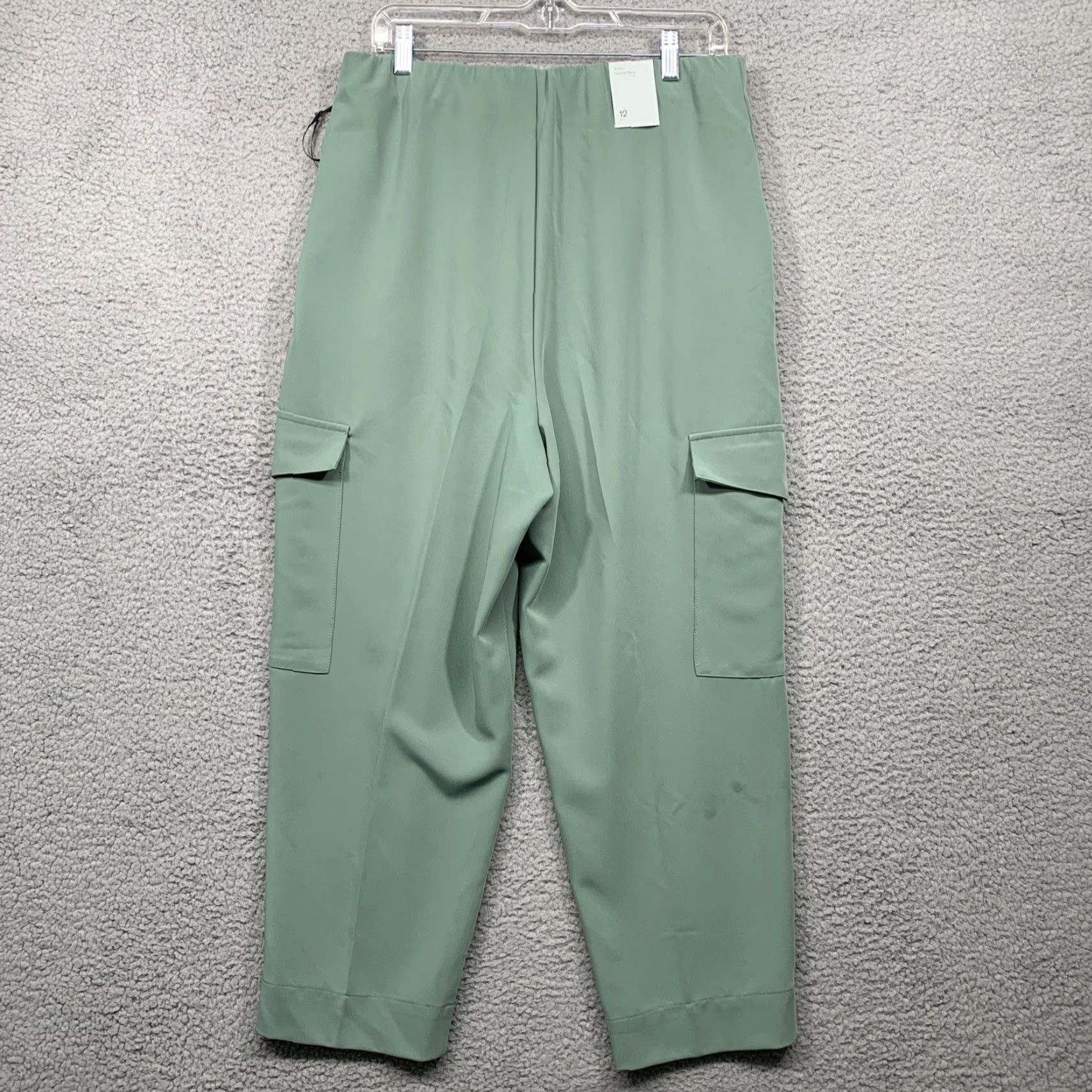 Vintage Prologue Cargo Dress Pants Women's 12 Green 32x25 High Rise Relaxed Fit Tapered Waist 32 Inseam Pants Size 34" / US 12 / IT 48 - 4 Thumbnail