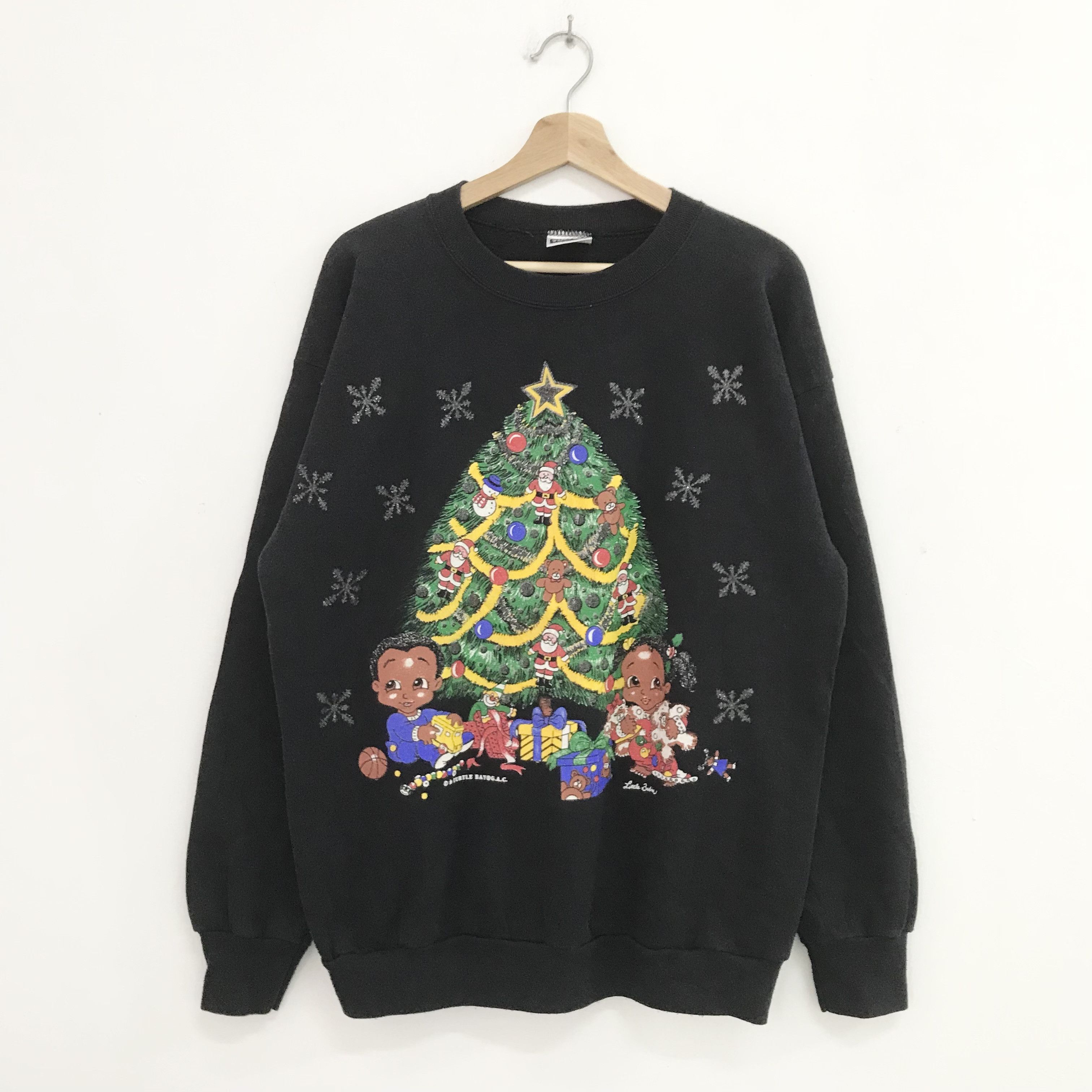 Vintage Vintage 90s Graphics Christmas Party Black - 5552 Size US L / EU 52-54 / 3 - 1 Thumbnail