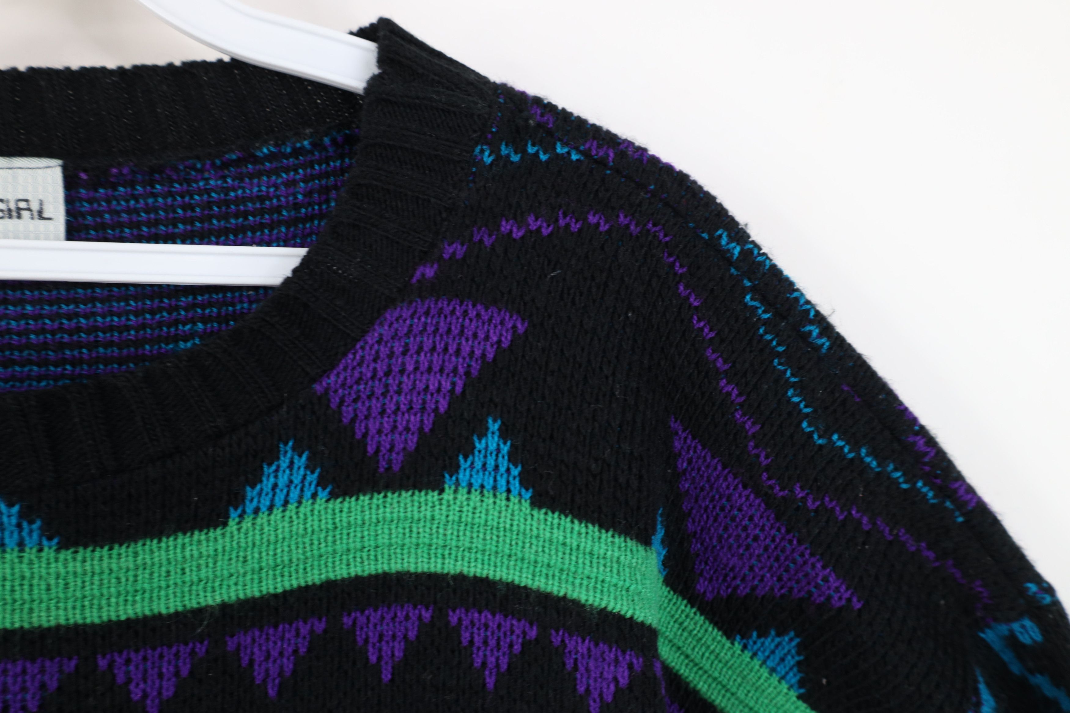 Vintage Vintage 90s Coogi Style Geometric Knit Sweater USA Size L / US 10 / IT 46 - 7 Thumbnail