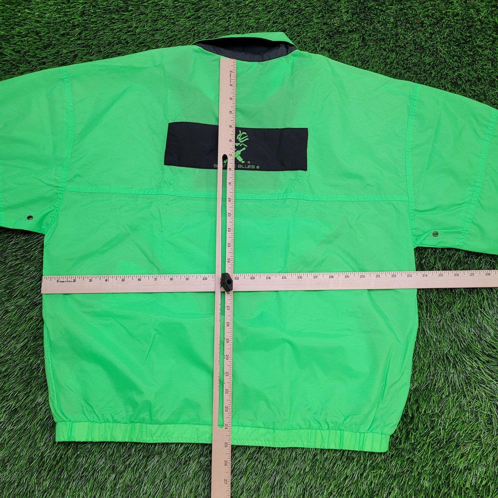 Vintage VTG 90s Seattle-Blues Anorak Windbreaker M Neon Green Baggy Size US M / EU 48-50 / 2 - 10 Thumbnail