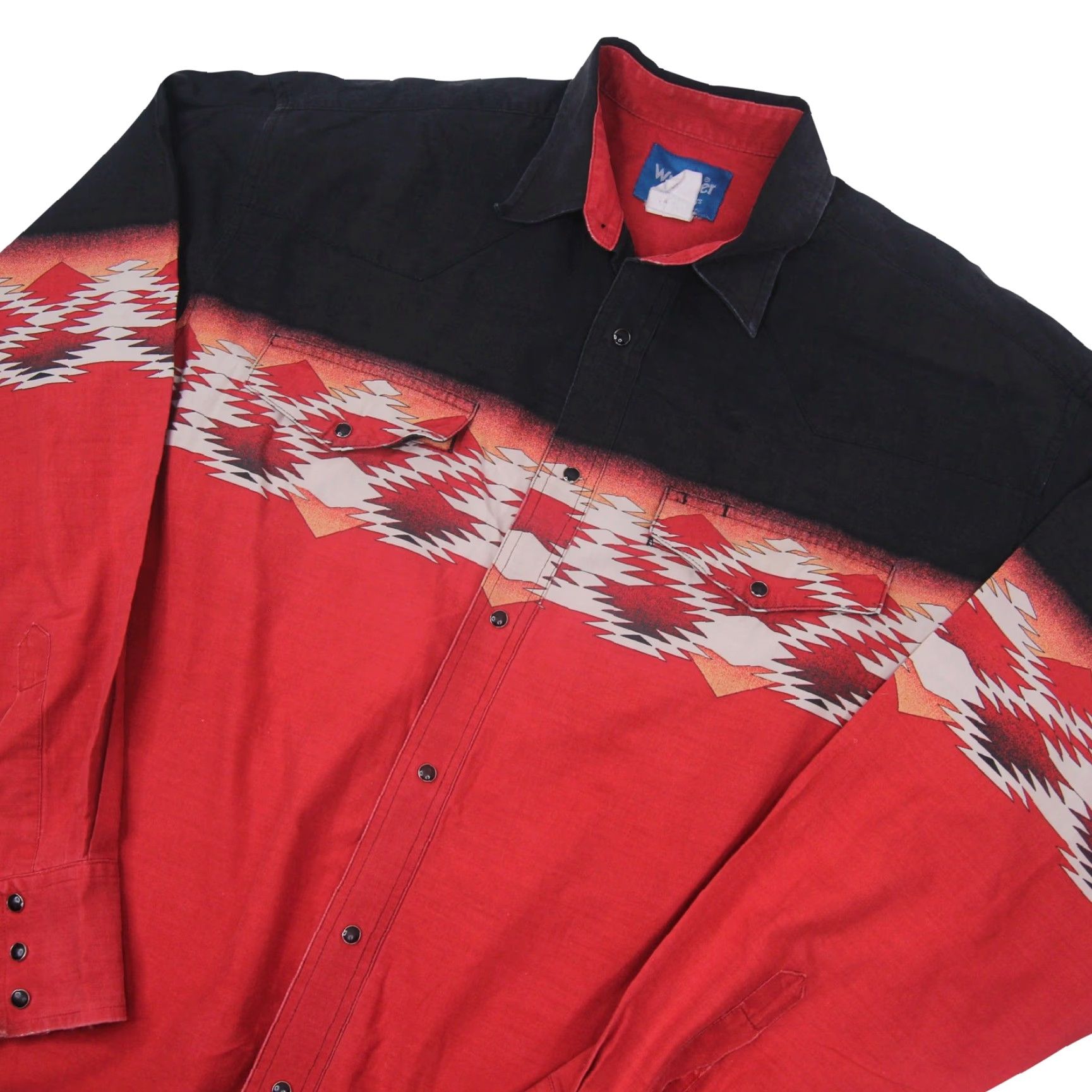 Wrangler VINTAGE Wrangle Aztec Southwestern Art Pearl Snap Down Western Shirt Red Mens XL Size US XL / EU 56 / 4 - 2 Thumbnail