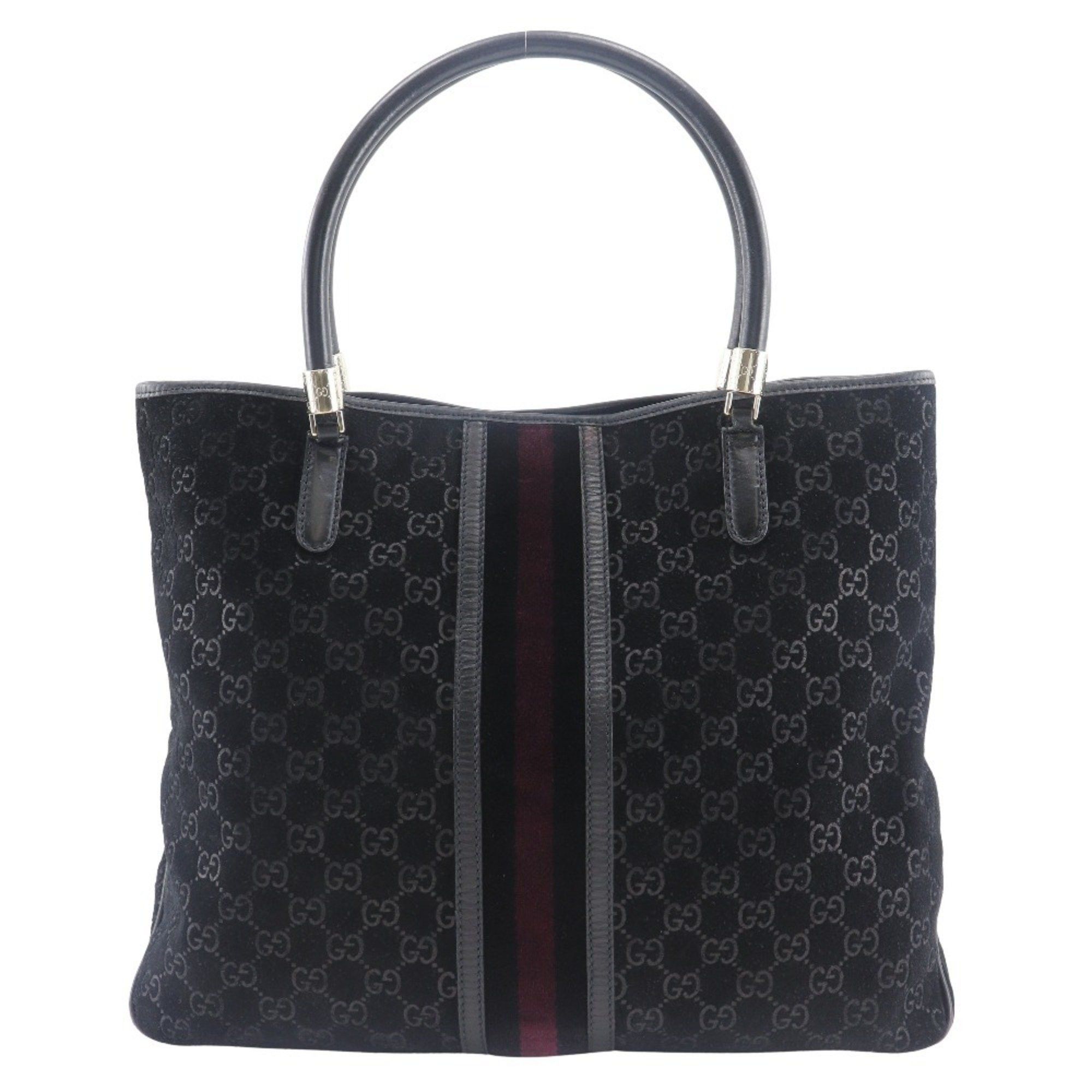 Gucci GUCCI GG Shelly Line Tote Bag 162160 Suede Black Type Unisex Size ONE SIZE - 1 Thumbnail