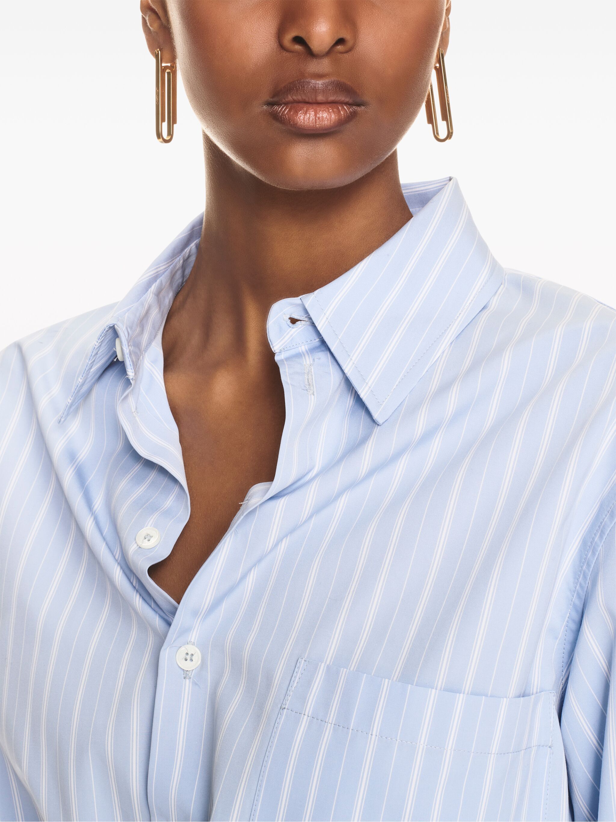 Off-White o1s22i1n0824 Striped-poplin Mini Shirt Dress in Light Blue Size S / US 4 / IT 40 - 5 Thumbnail