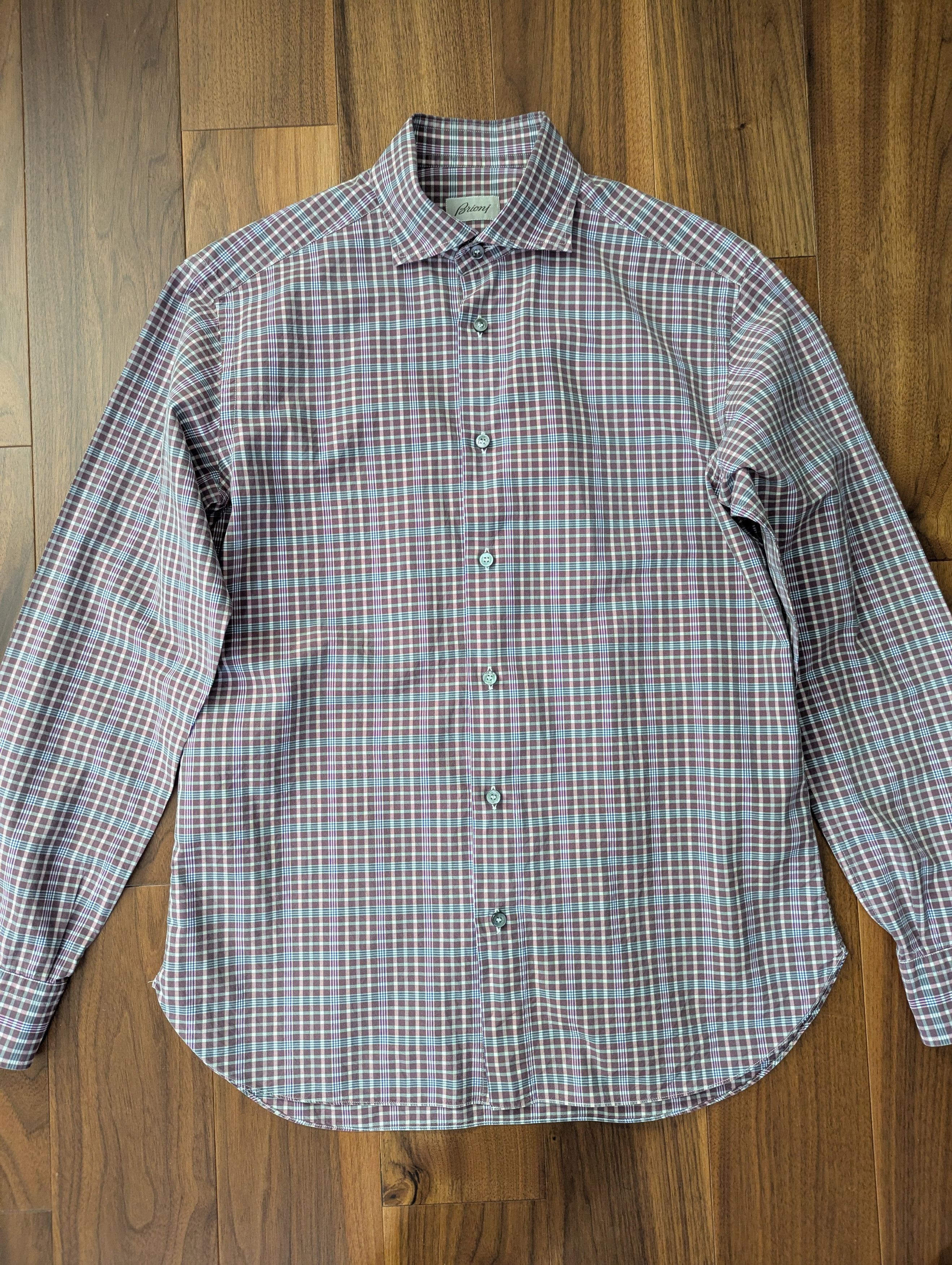 Brioni Brioni Plaid Sport Shirt Size US M / EU 48-50 / 2 - 2 Thumbnail