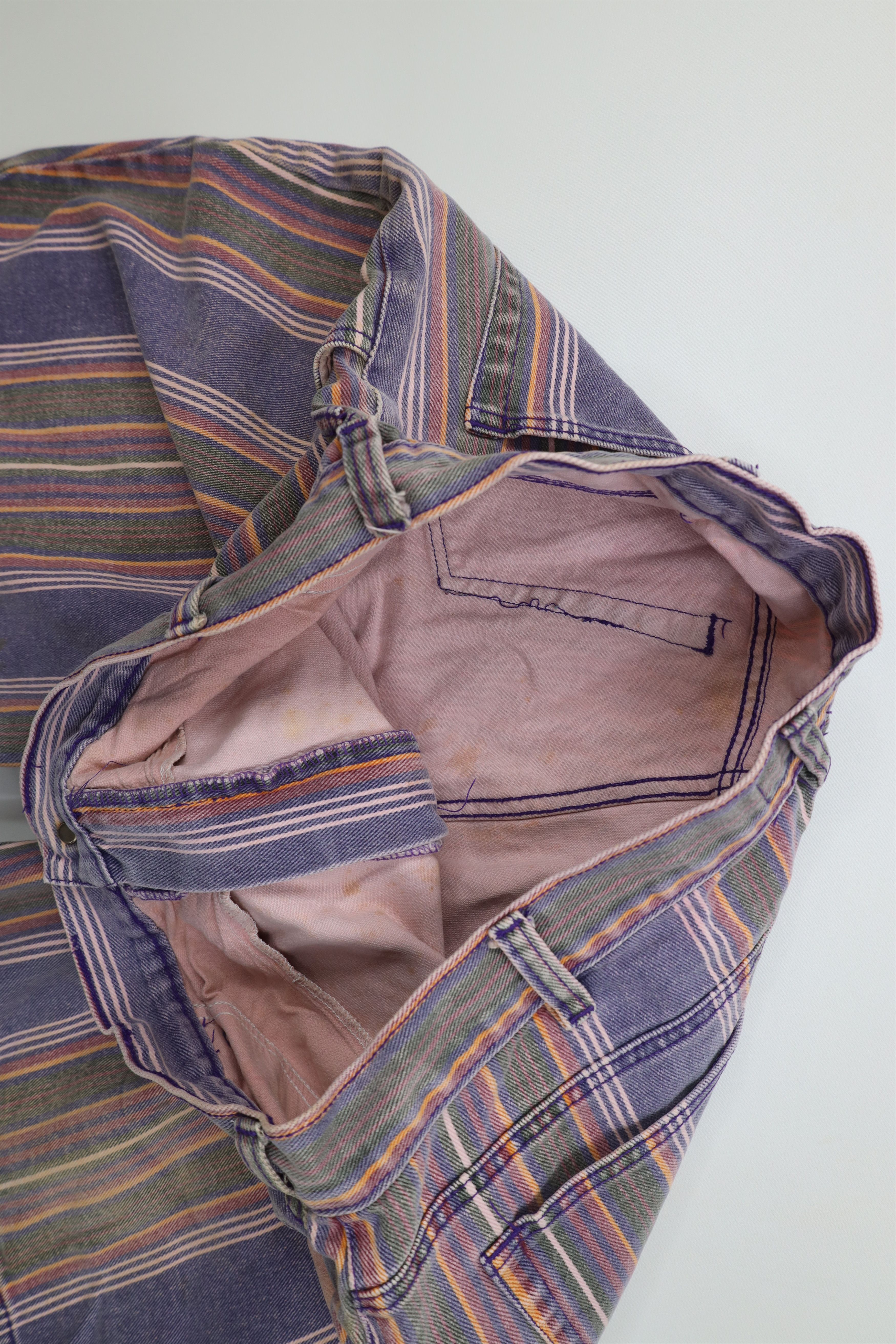 Vintage Vintage 90s Streetwear Striped Above Knee Denim Shorts Size US 36 / EU 52 - 10 Thumbnail