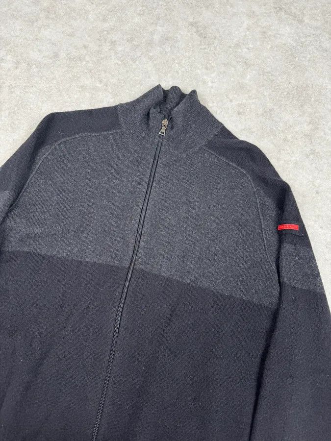 Prada 2000s Prada Navy & Grey Cashmere Zip-Up Sweater Size US L / EU 52-54 / 3 - 5 Thumbnail