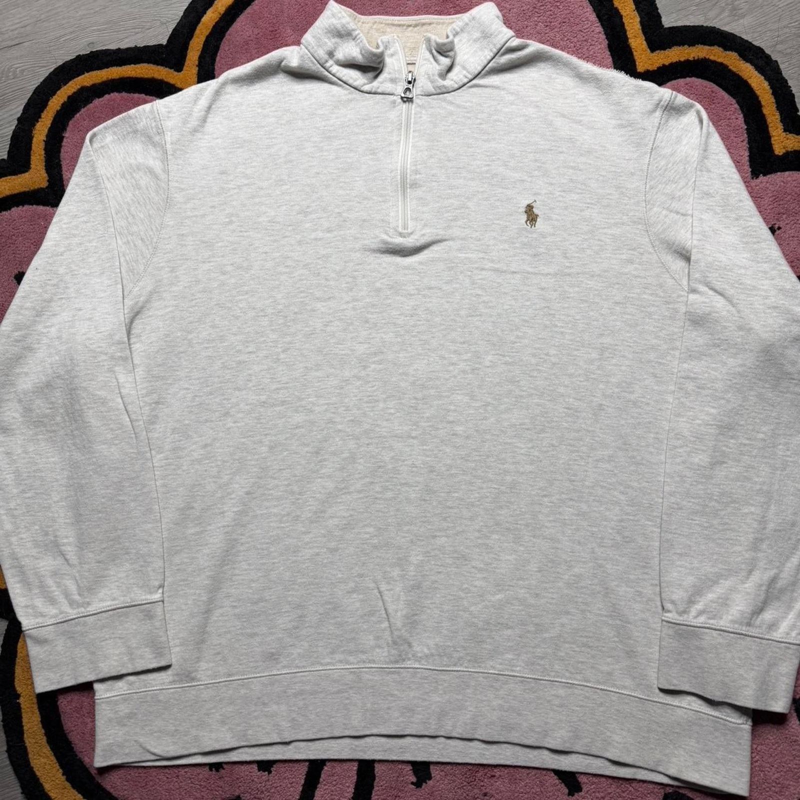Polo Ralph Lauren × Ralph Lauren Polo Ralph Lauren Embroidered Logo 1/4 Zip Sweatshirt XL Size US XL / EU 56 / 4 - 2 Thumbnail