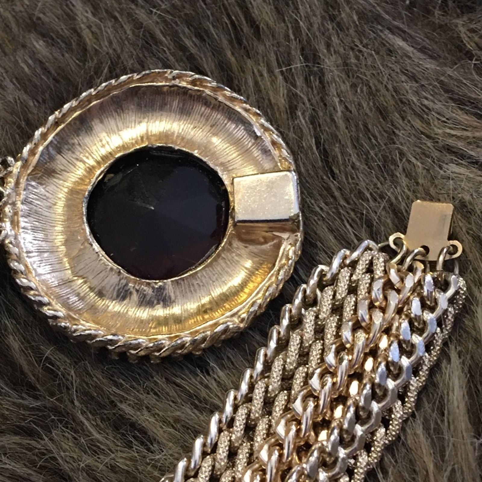 Vintage Vintage faceted brown glass gold chain necklace Size ONE SIZE - 13 Thumbnail
