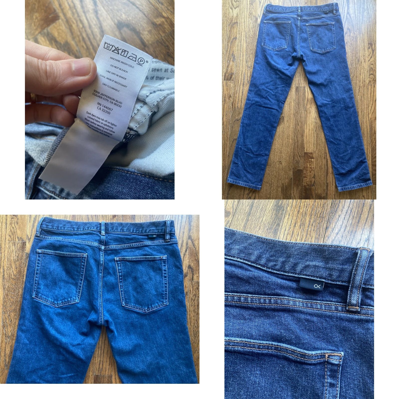 Outerknown Outerknown Jeans Men 34x30 Ambassador Slim Fit Blue Denim Organic Cotton Straight 5-Pocket Design Regular Men's Jeans Body: 30 Inseam Size US 34 / EU 50 - 8 Thumbnail