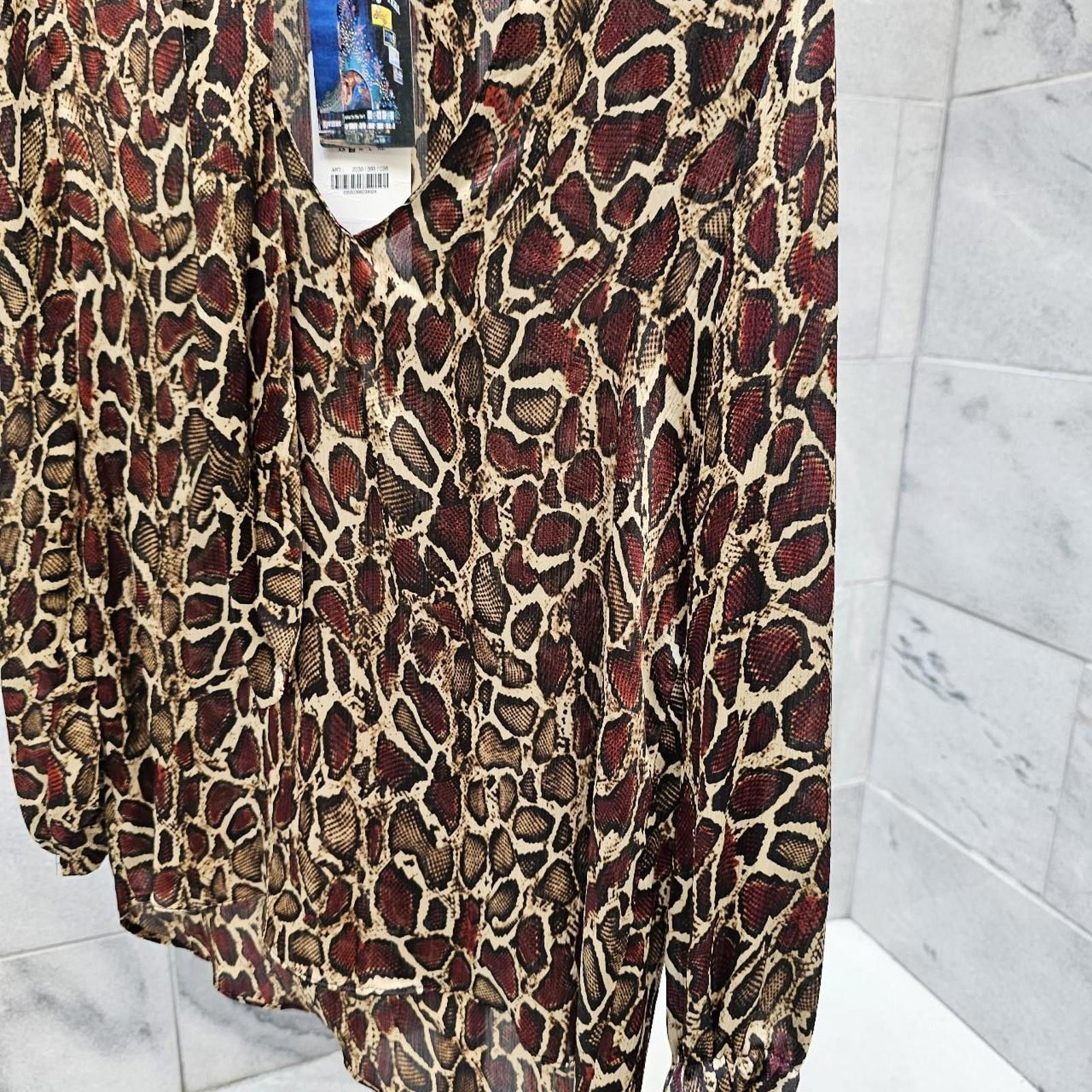 Zara Zara Women's Animal Print Blouse Size ONE SIZE - 3 Thumbnail