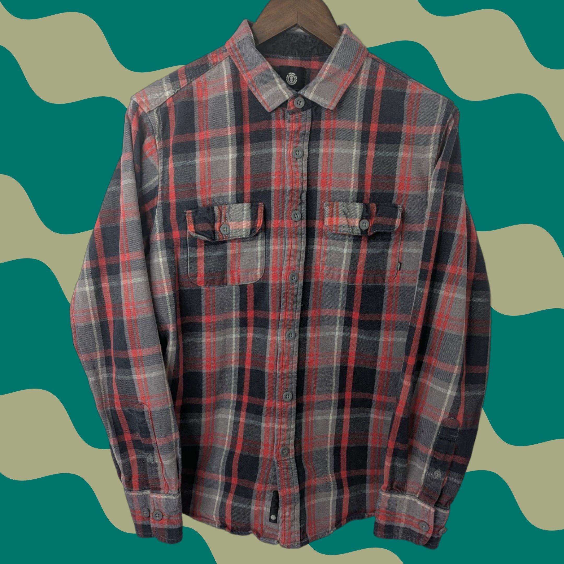 Element VINTAGE Element Flannel Shirt Men’s Medium Red Black Plaid Long Sleeve Button Skater Size US M / EU 48-50 / 2 - 1 Thumbnail