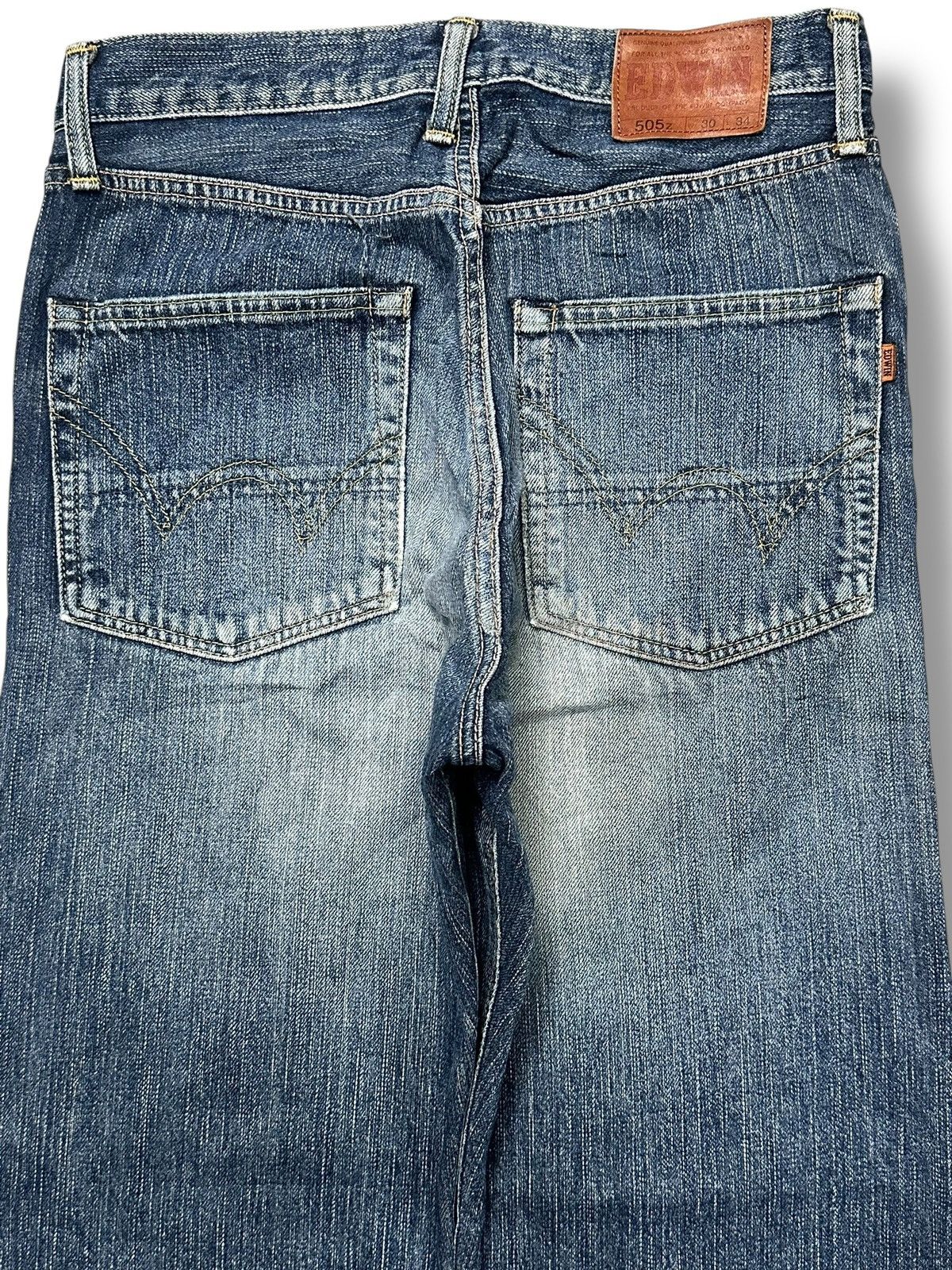 Edwin Vintage Insane Edwin 505z Orange Tab Selvedge Straight Jeans Size US 30 / EU 46 - 4 Thumbnail