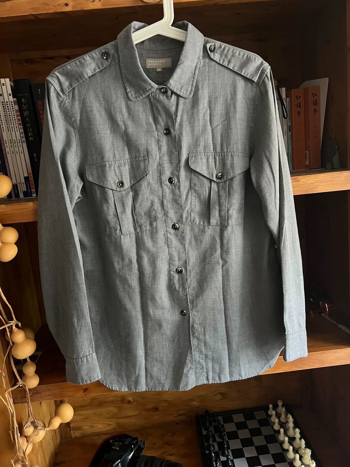 Margaret Howell Margaret Howell Gray Horn Button Work Shirt Size US M / EU 48-50 / 2 - 2 Thumbnail