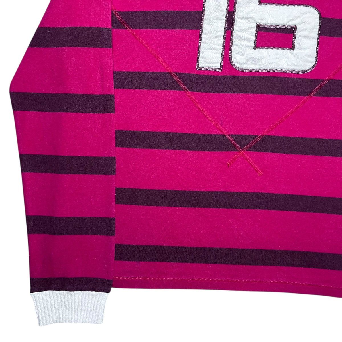 Adidas Vtg 2010 Adidas Striped Number 16 Rugby Long Sleeve Shirt Size US L / EU 52-54 / 3 - 19 Thumbnail