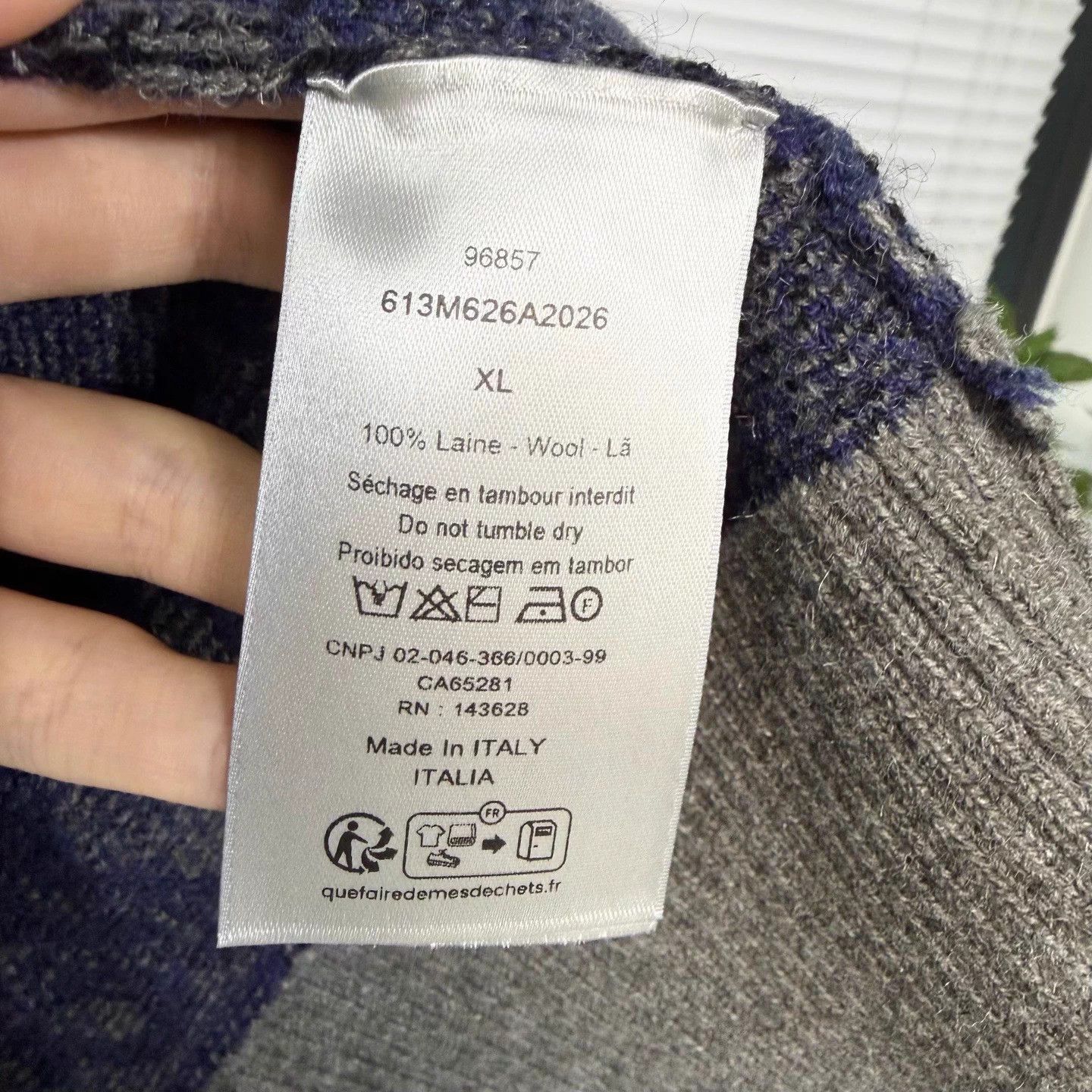 Dior DIOR SS26 Oblique Monogram Wool Sweater XL Blue Size US XL / EU 56 / 4 - 4 Thumbnail